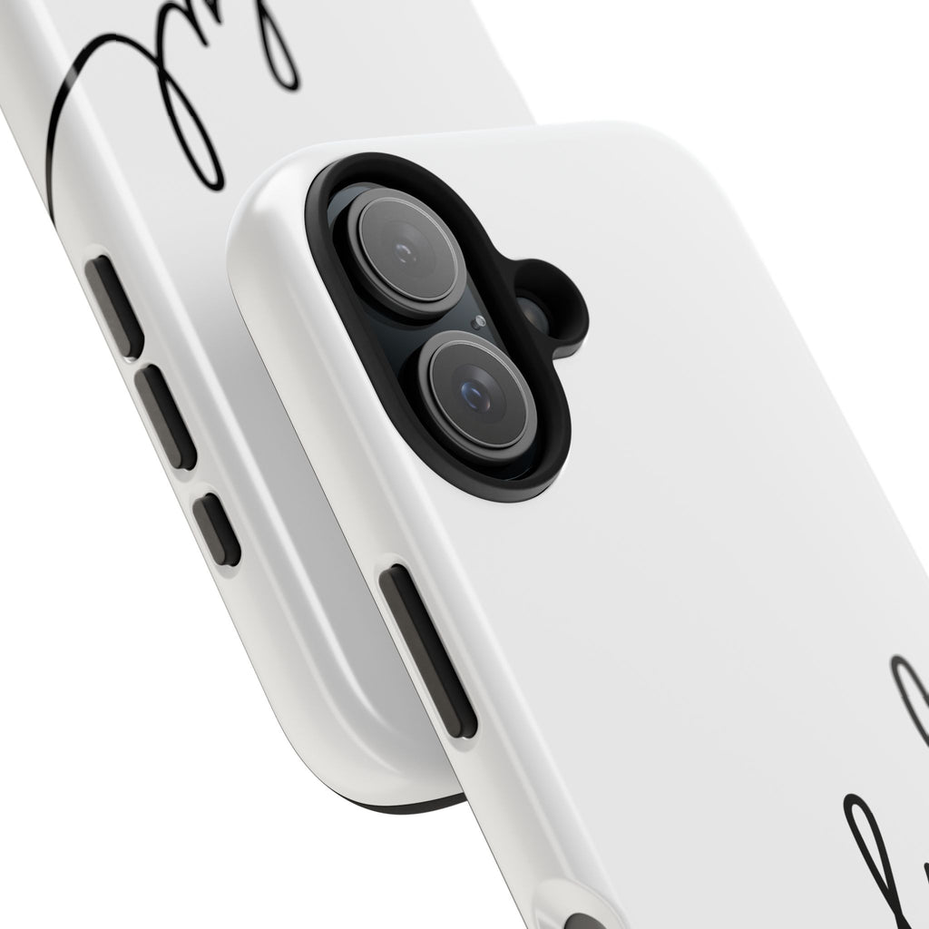 Joyful Tough Phone Case — Minimal Script Protective Phone Cover