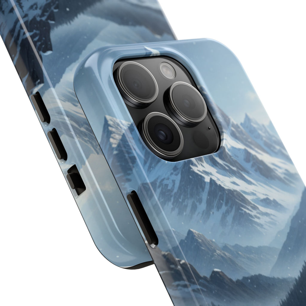 Tough Phone Case — Snowy Mountain Cabin Landscape Protective Phone Cover
