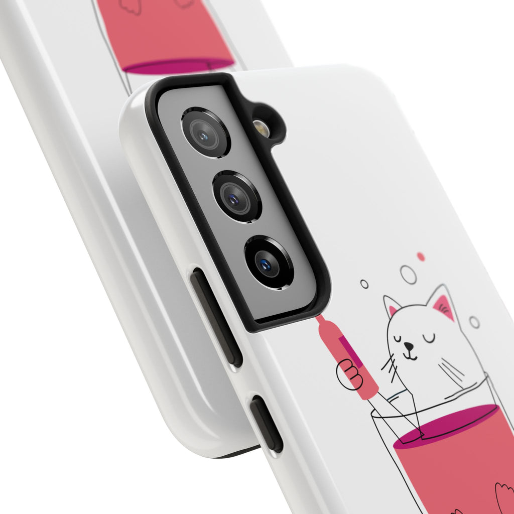 Cat Wine Phone Case — Cute Cat in Wine Glass Protective Case