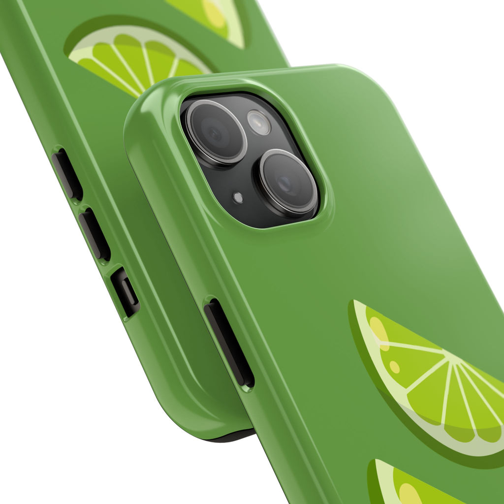 Lime Slice Tough Phone Case — Bright Green Citrus Protective Cover