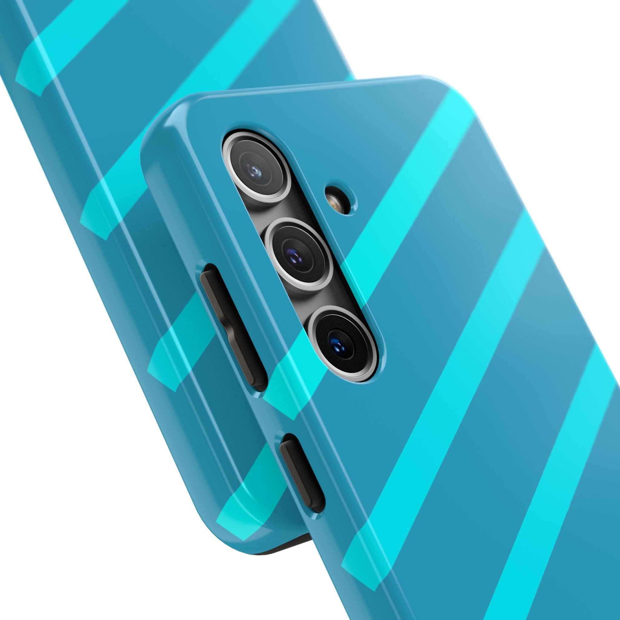 Tough Phone Case — Blue Diagonal Stripe Shockproof Cover
