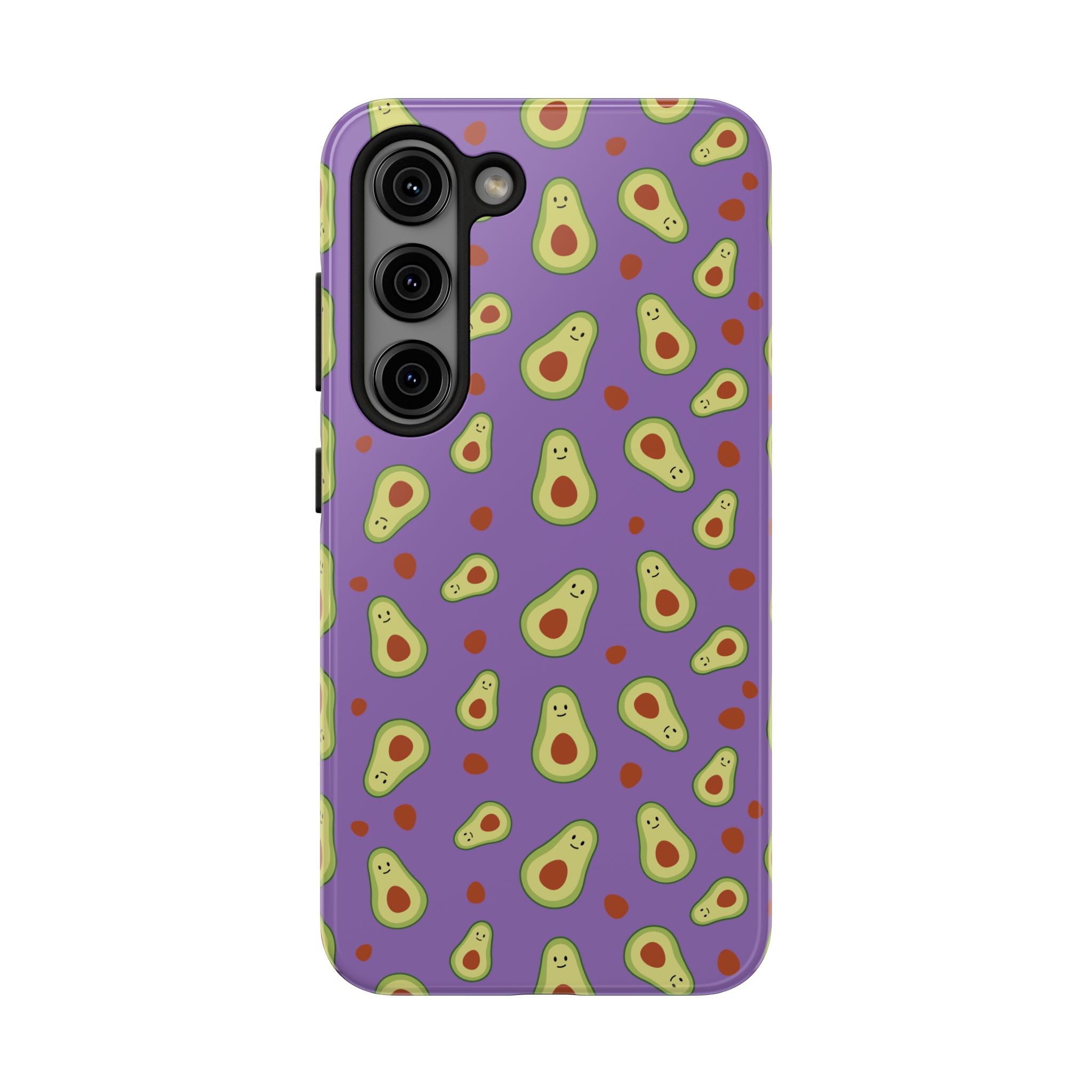 Avocado Pattern Tough Phone Case — Cute Purple Avocado Phone Cover