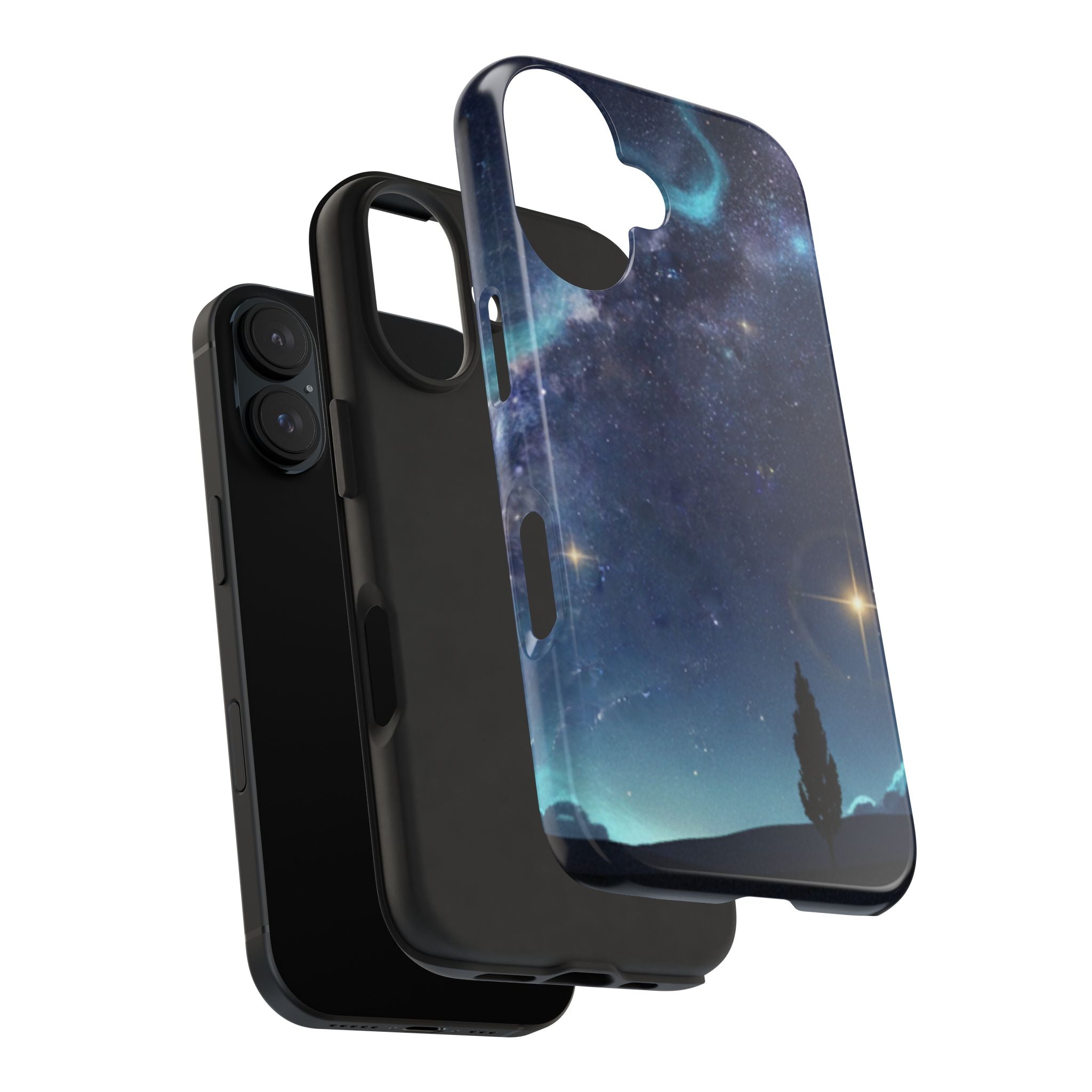 Galaxy Night Sky Tough Phone Case — Starry Landscape Protective Phone Cover