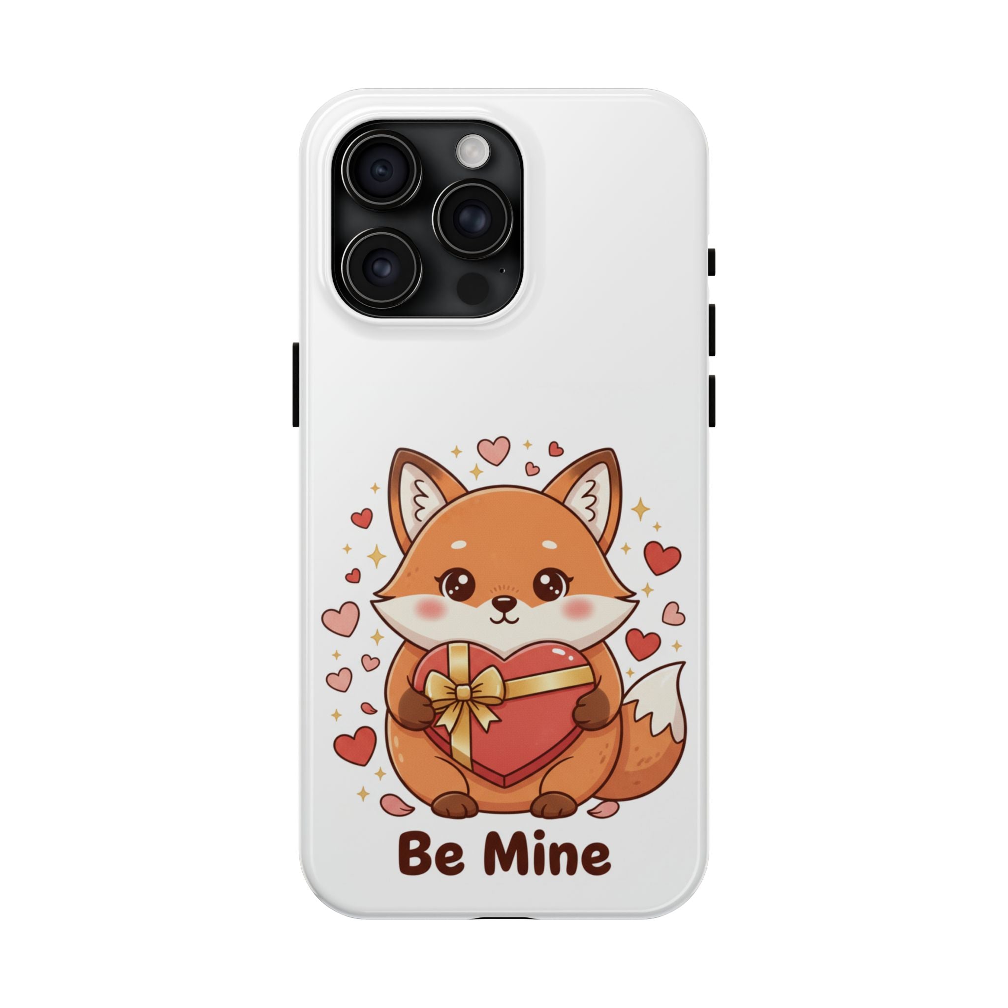 Phone Case — Cute Valentine Fox 'Be Mine' Protective Tough Case