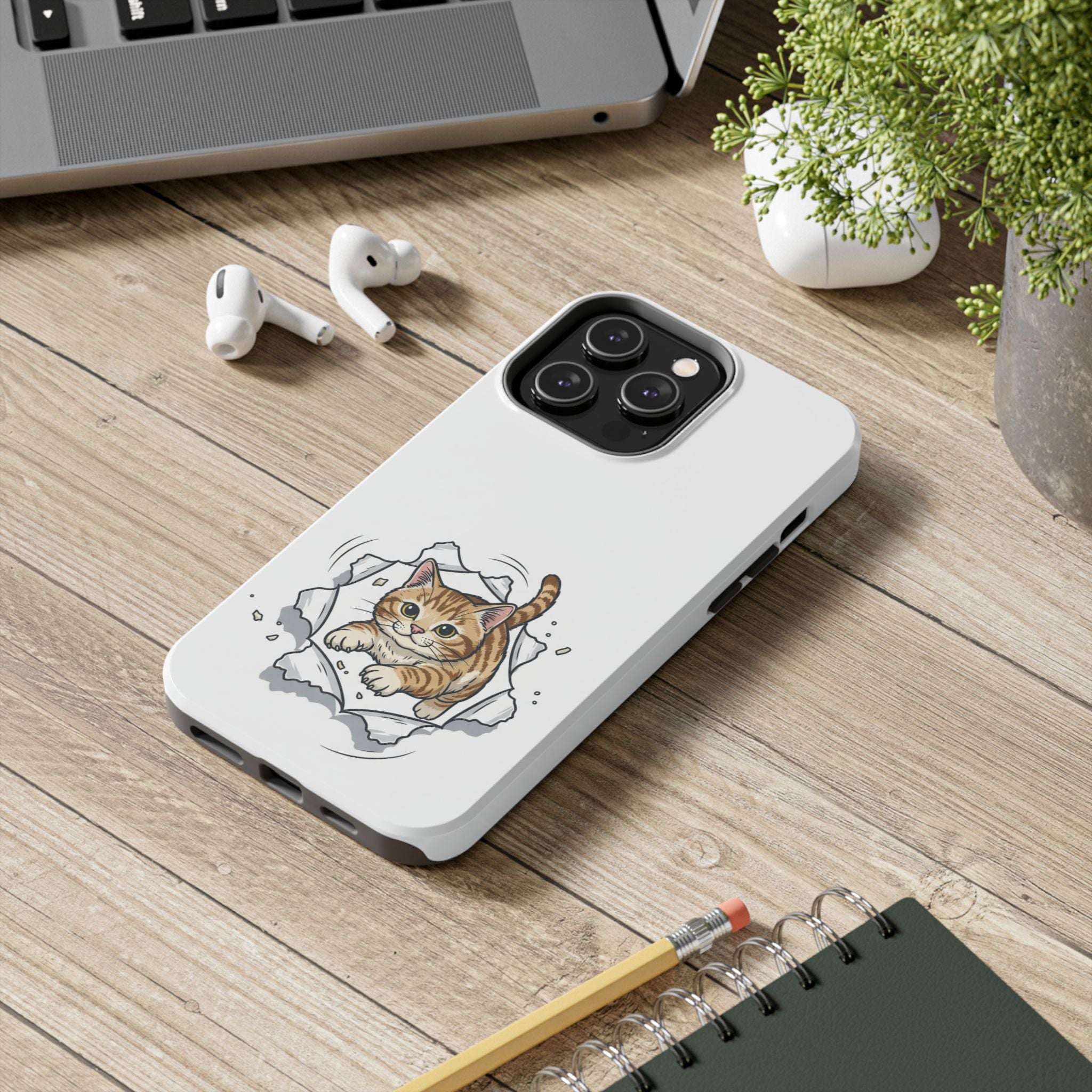 Playful Orange Tabby Cat Phone Case | Tough Phone Case, Protective Cute Kitty