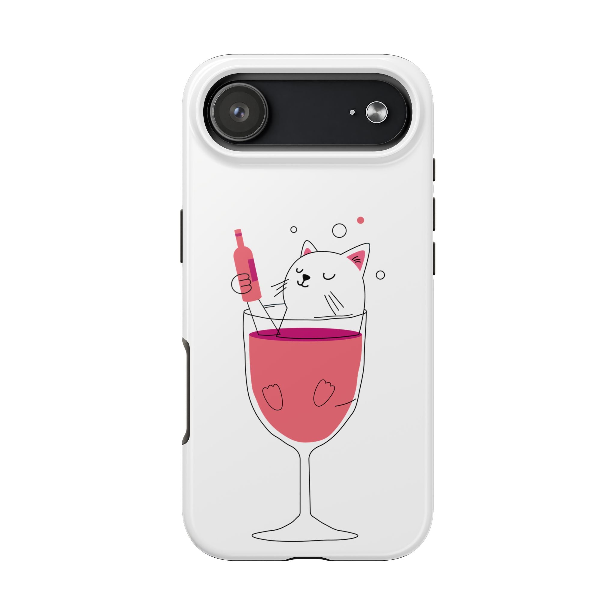Cat Wine Phone Case — Cute Cat in Wine Glass Protective Case