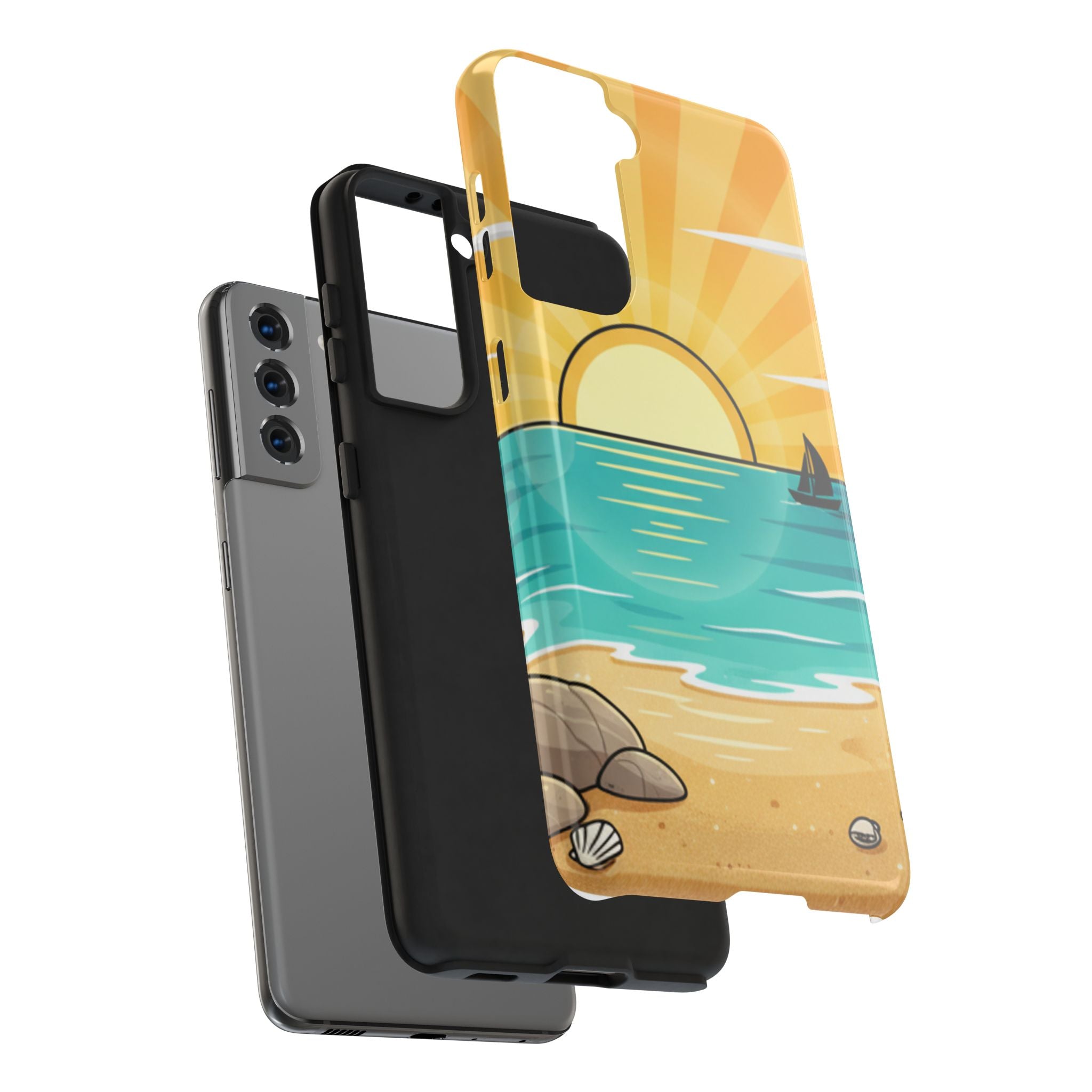 Tough Phone Case — Sunset Beach Sailboat Design