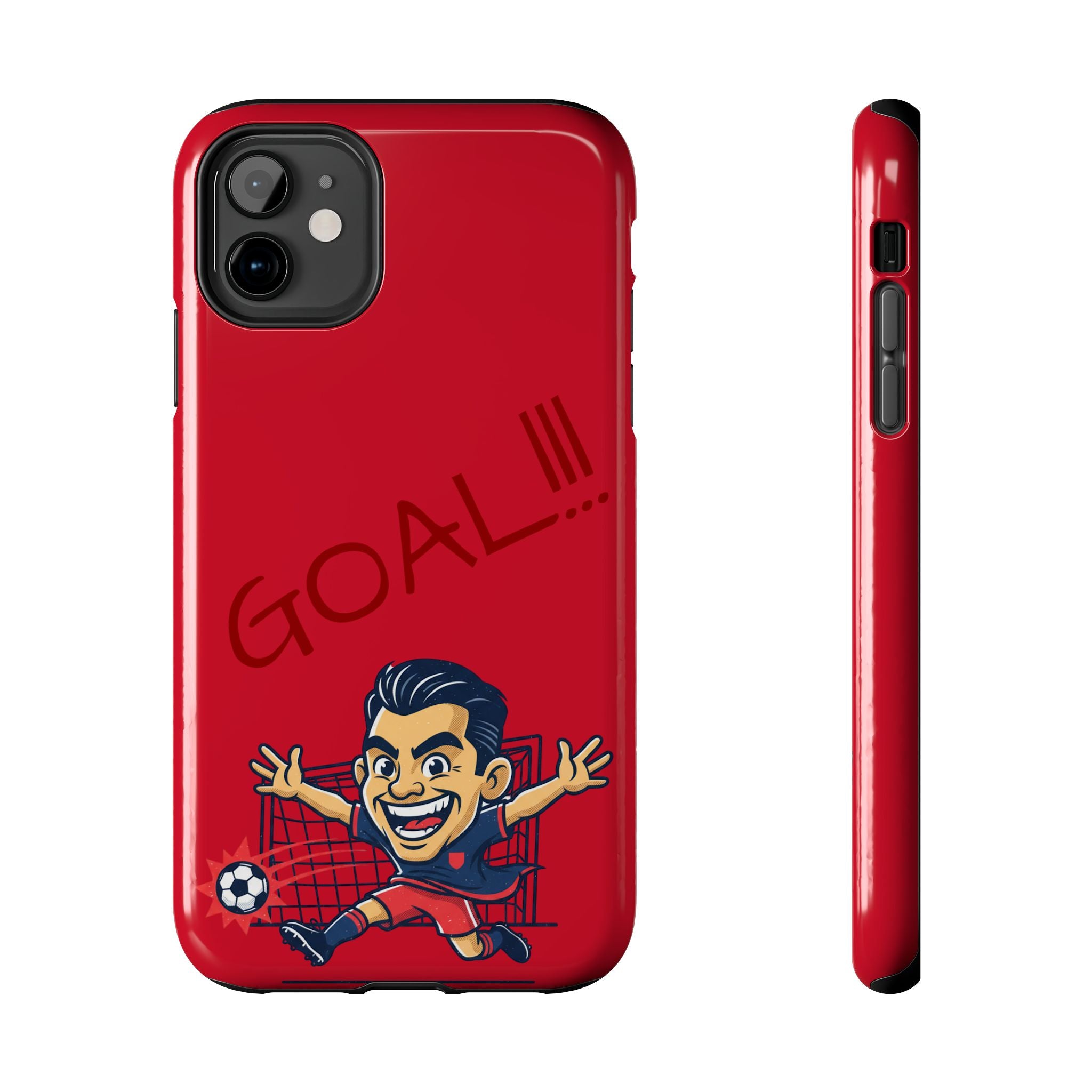 Phone Case — 'GOAL!!!' Cartoon Soccer Player Tough Protective Case