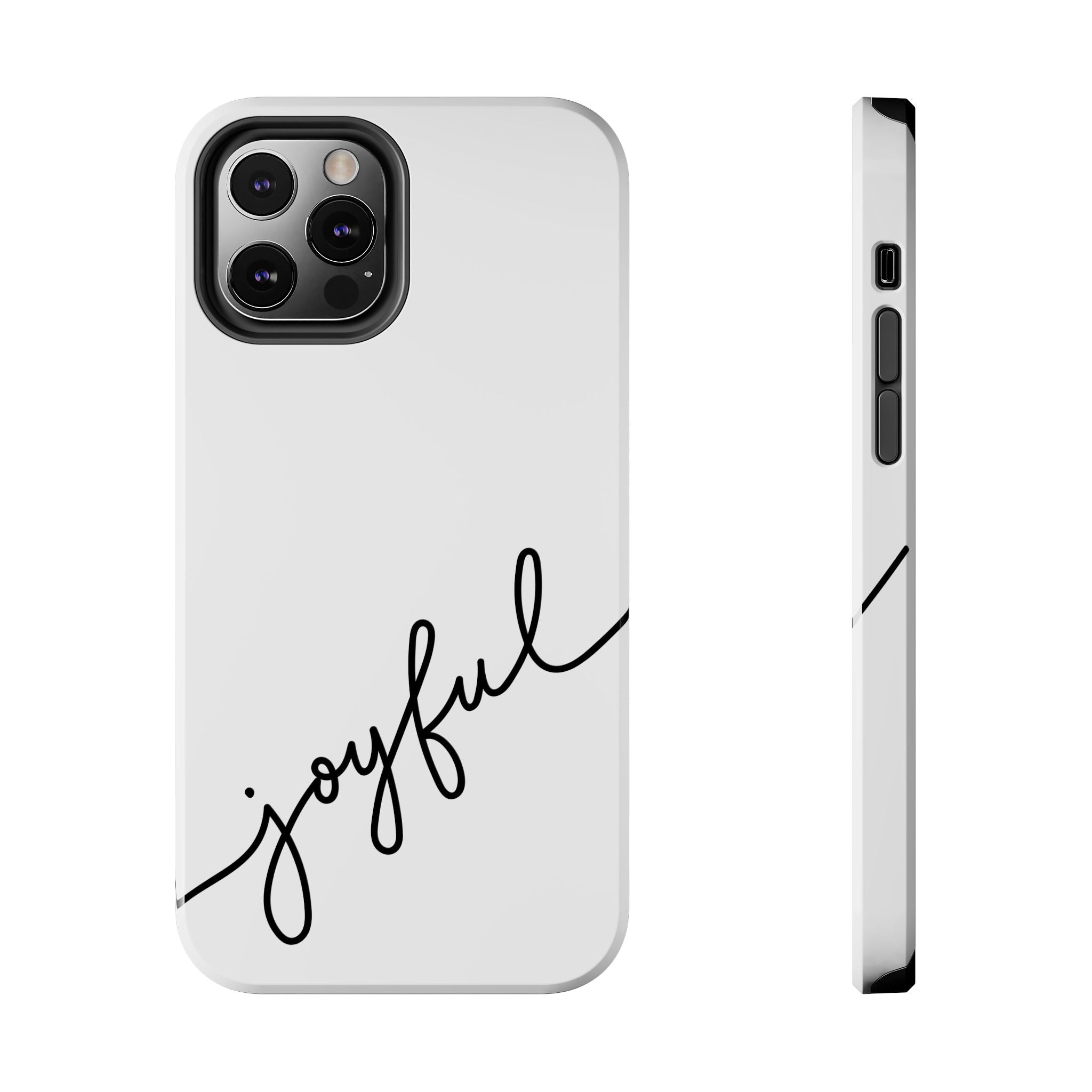 Joyful Tough Phone Case — Minimal Script Protective Phone Cover