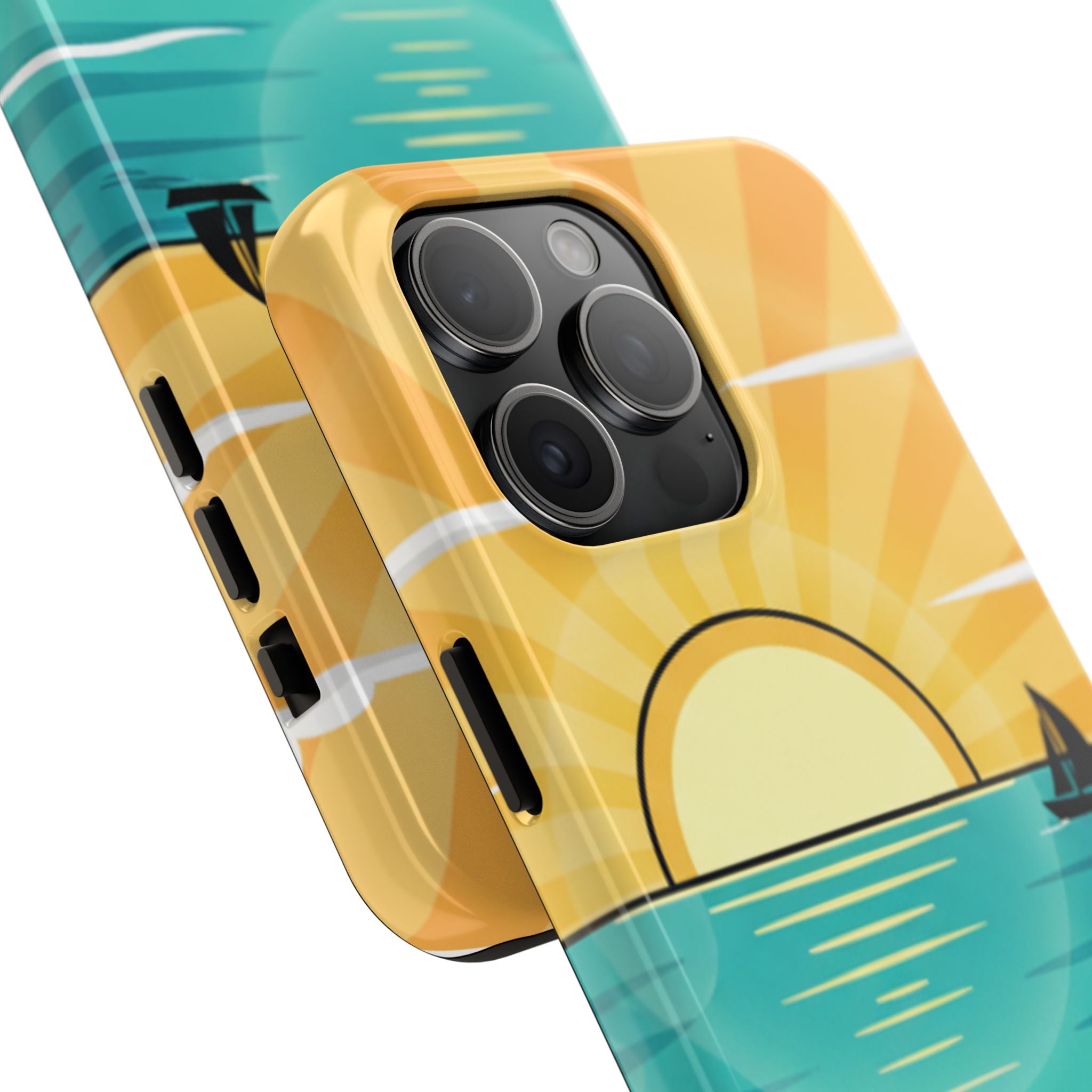 Tough Phone Case — Sunset Beach Sailboat Design