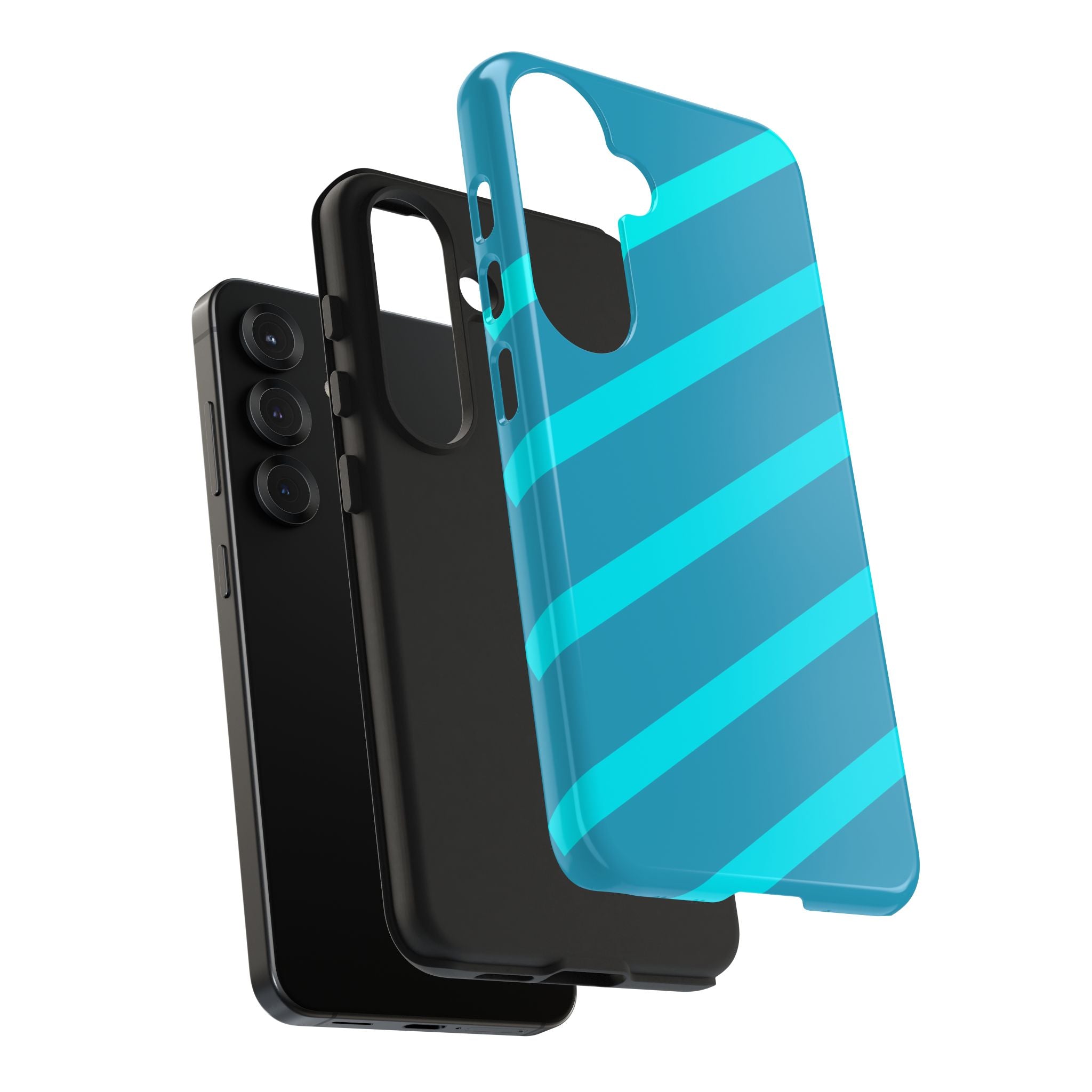 Tough Phone Case — Blue Diagonal Stripe Shockproof Cover