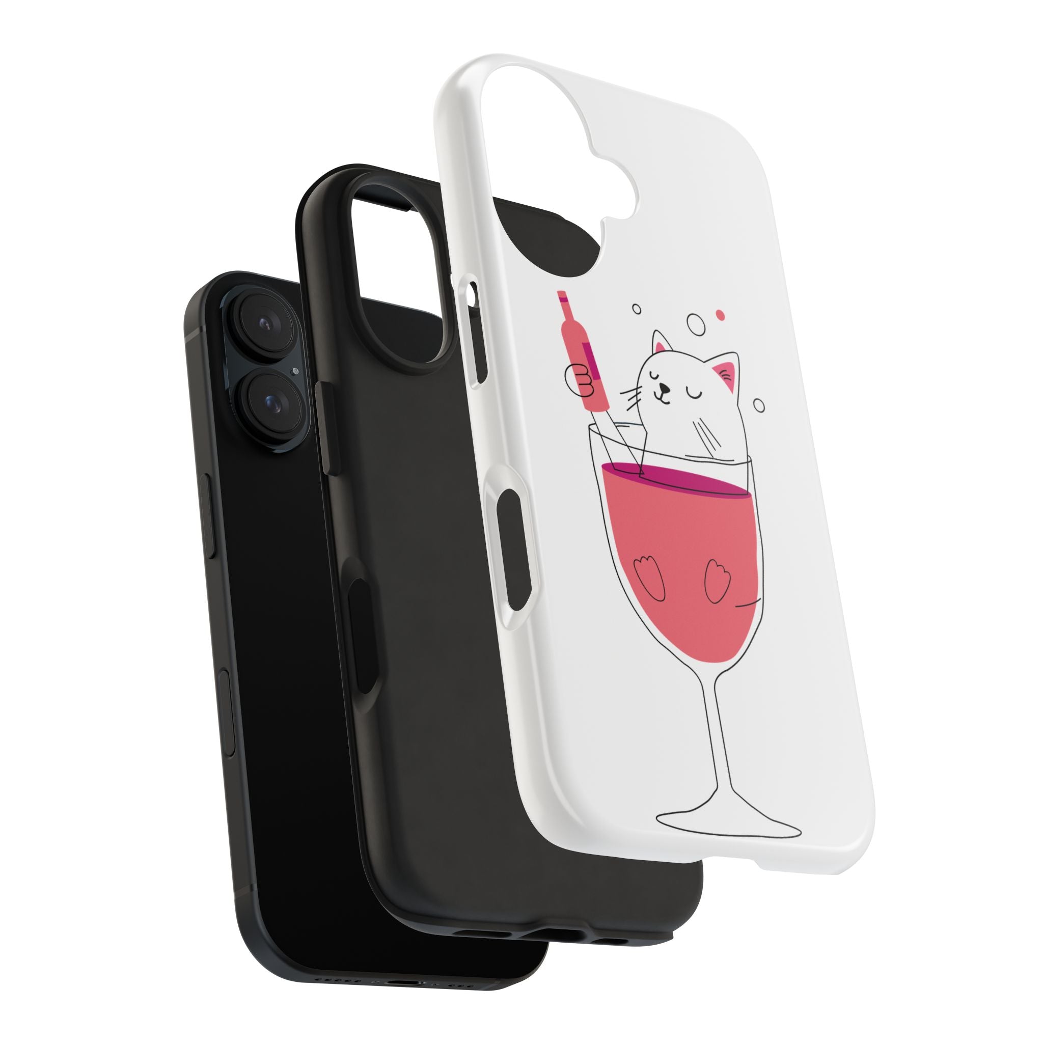 Cat Wine Phone Case — Cute Cat in Wine Glass Protective Case