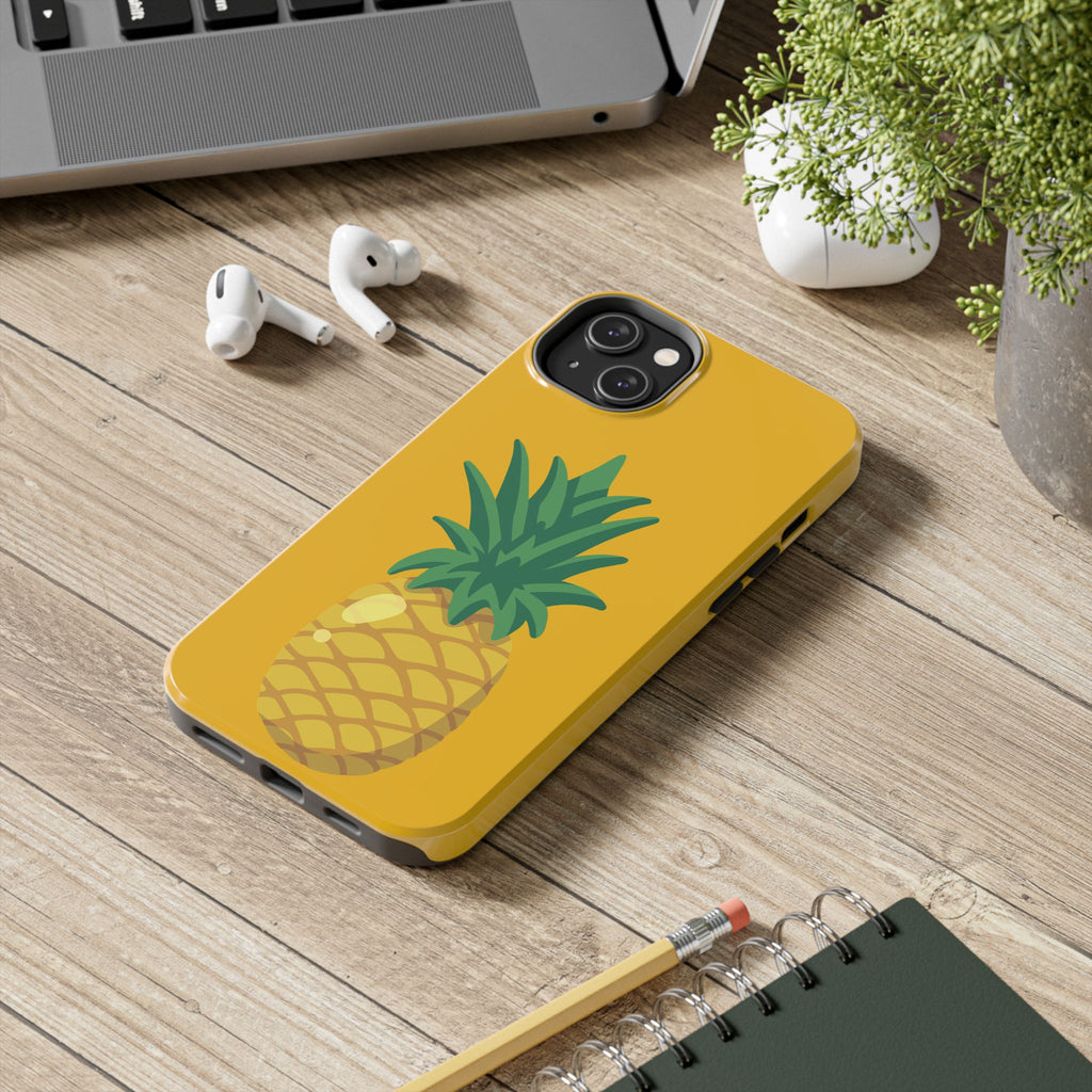 Pineapple Tough Phone Case — Bright Yellow Protective Phone Cover
