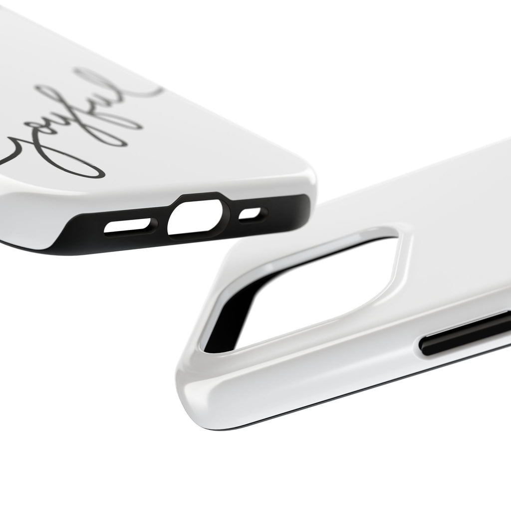 Joyful Tough Phone Case — Minimal Script Protective Phone Cover