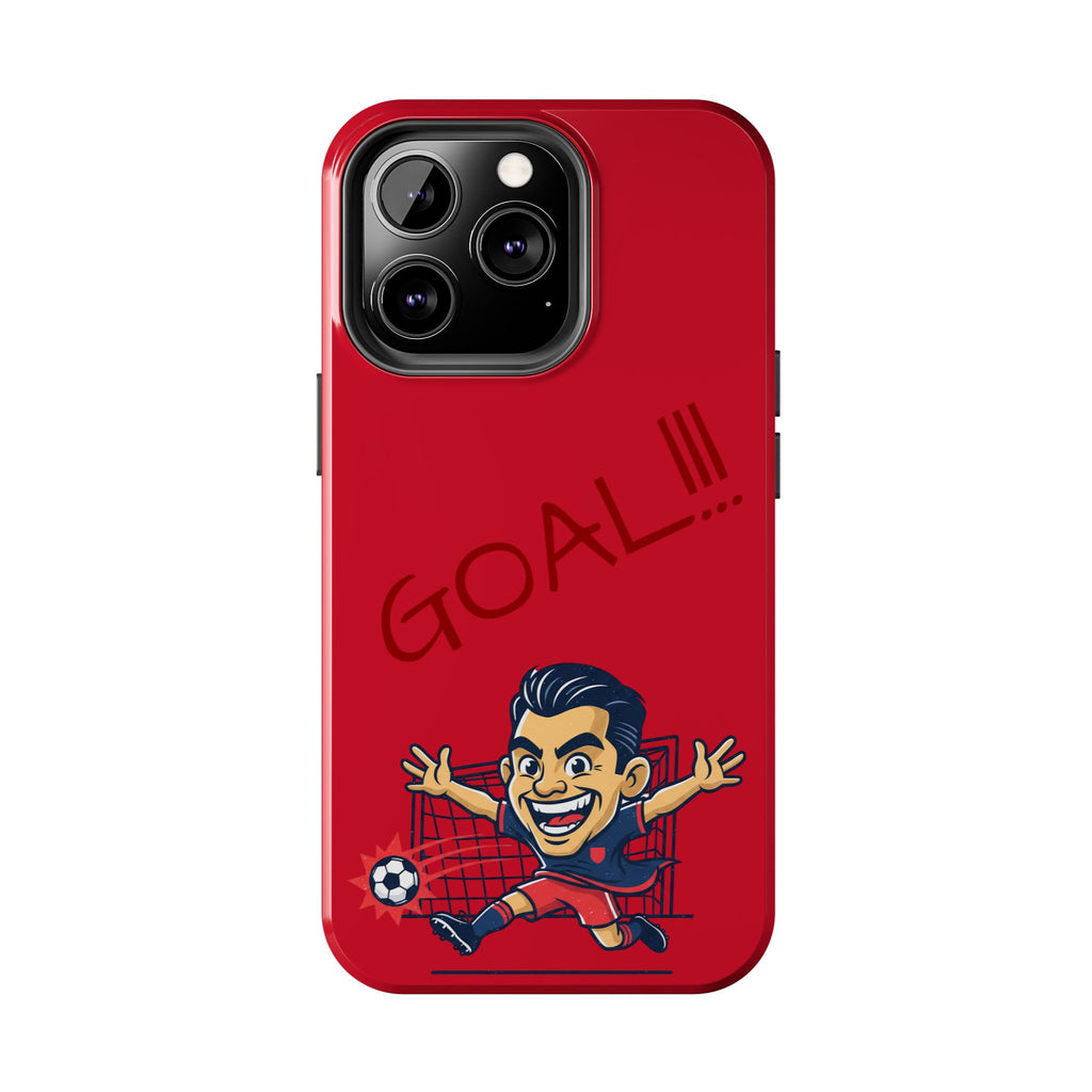 Phone Case — 'GOAL!!!' Cartoon Soccer Player Tough Protective Case