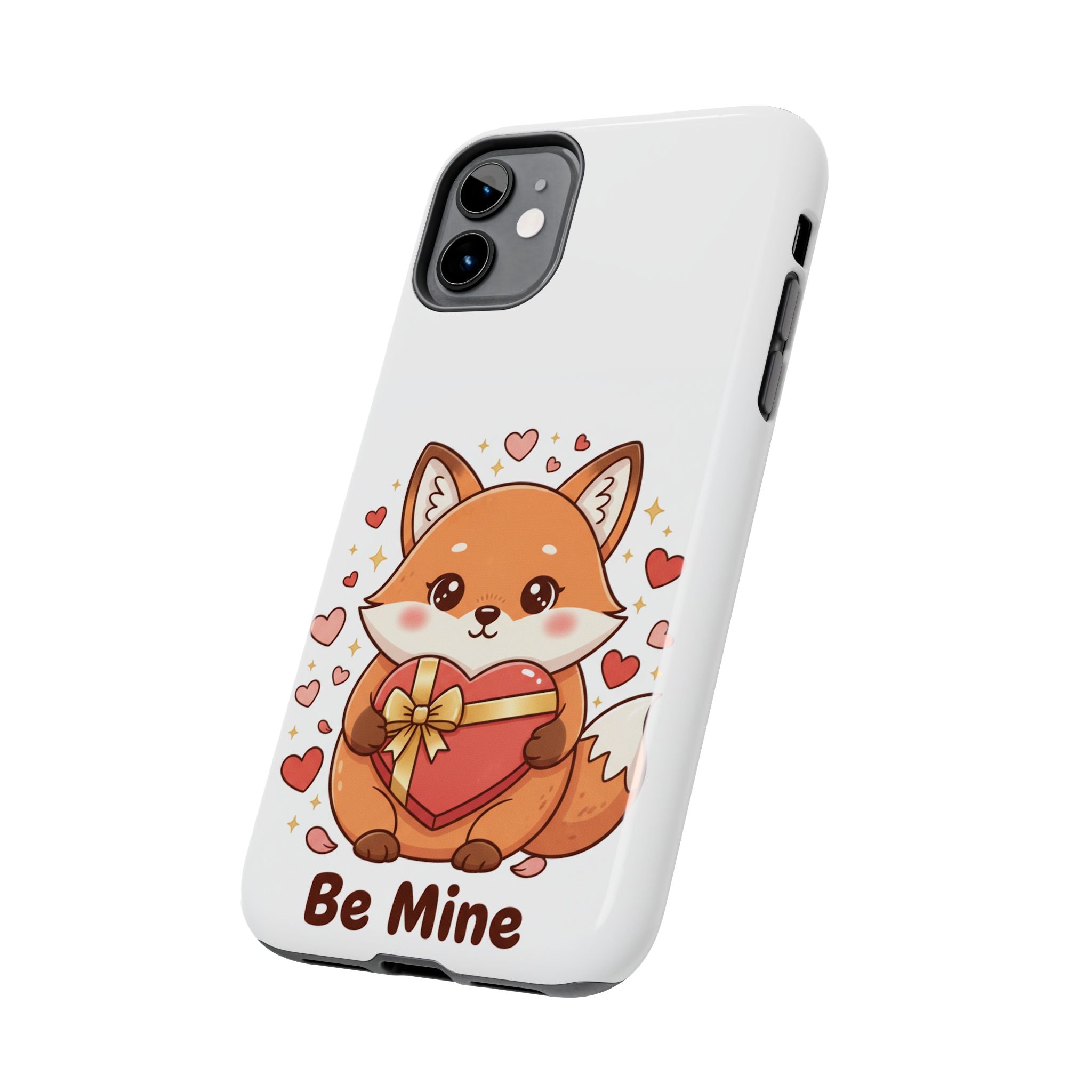 Phone Case — Cute Valentine Fox 'Be Mine' Protective Tough Case