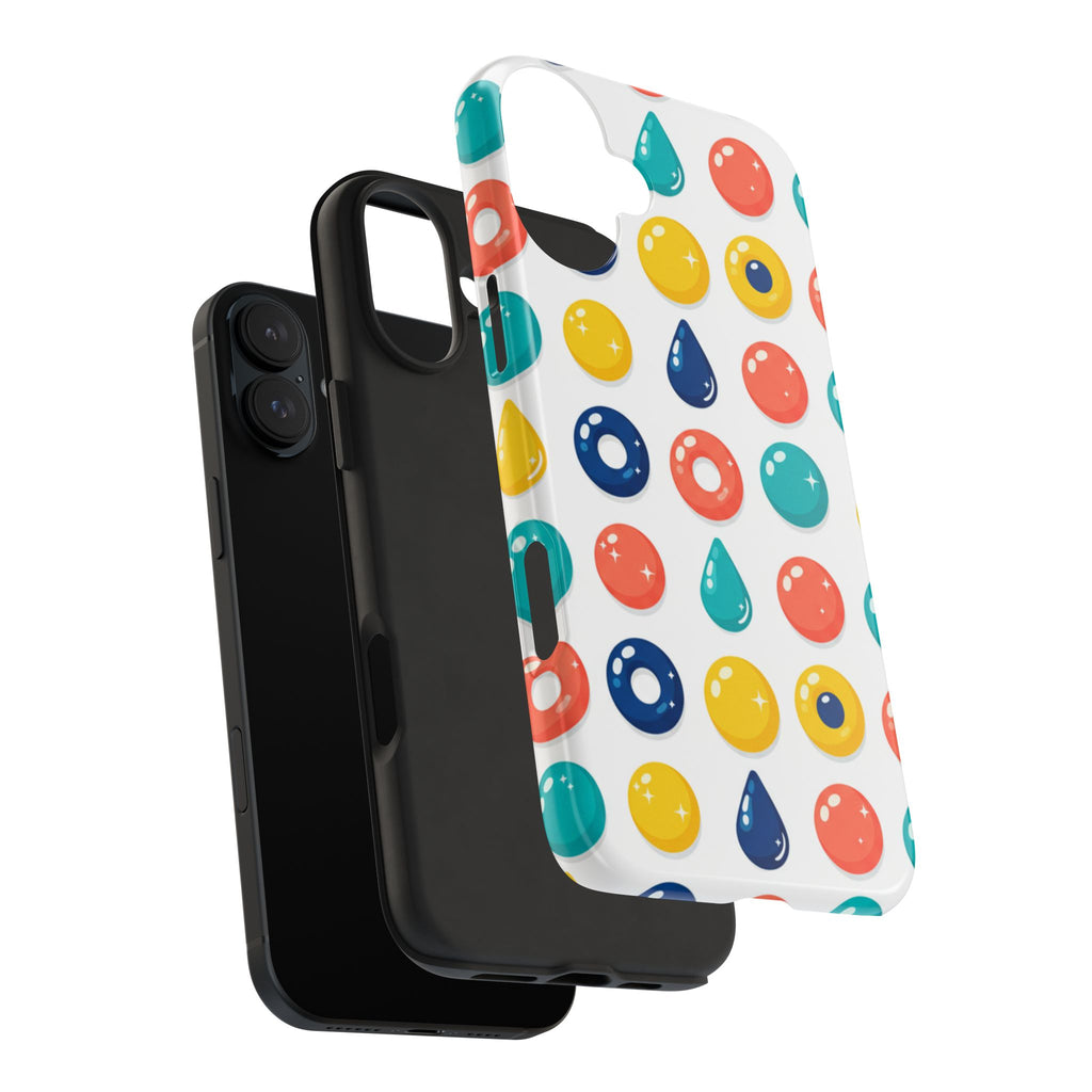 Colorful Candy Dot Tough Phone Case — Bright Retro Polka Drop Design