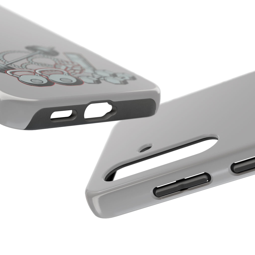 Fitness Gear Tough Phone Case — Dumbbells, Kettlebells & Jump Rope Design