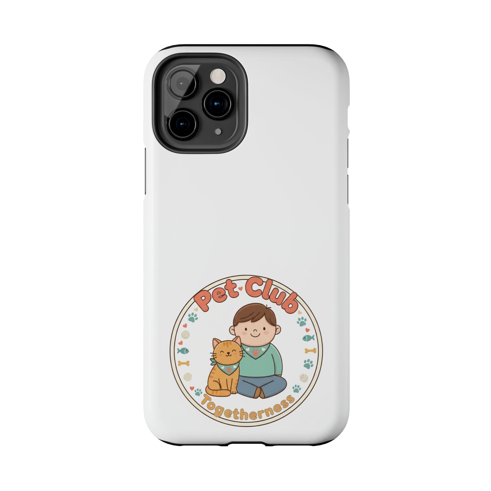 Pet Club Tough Phone Case — Cute Boy & Cat Illustration, "Togetherness" Design