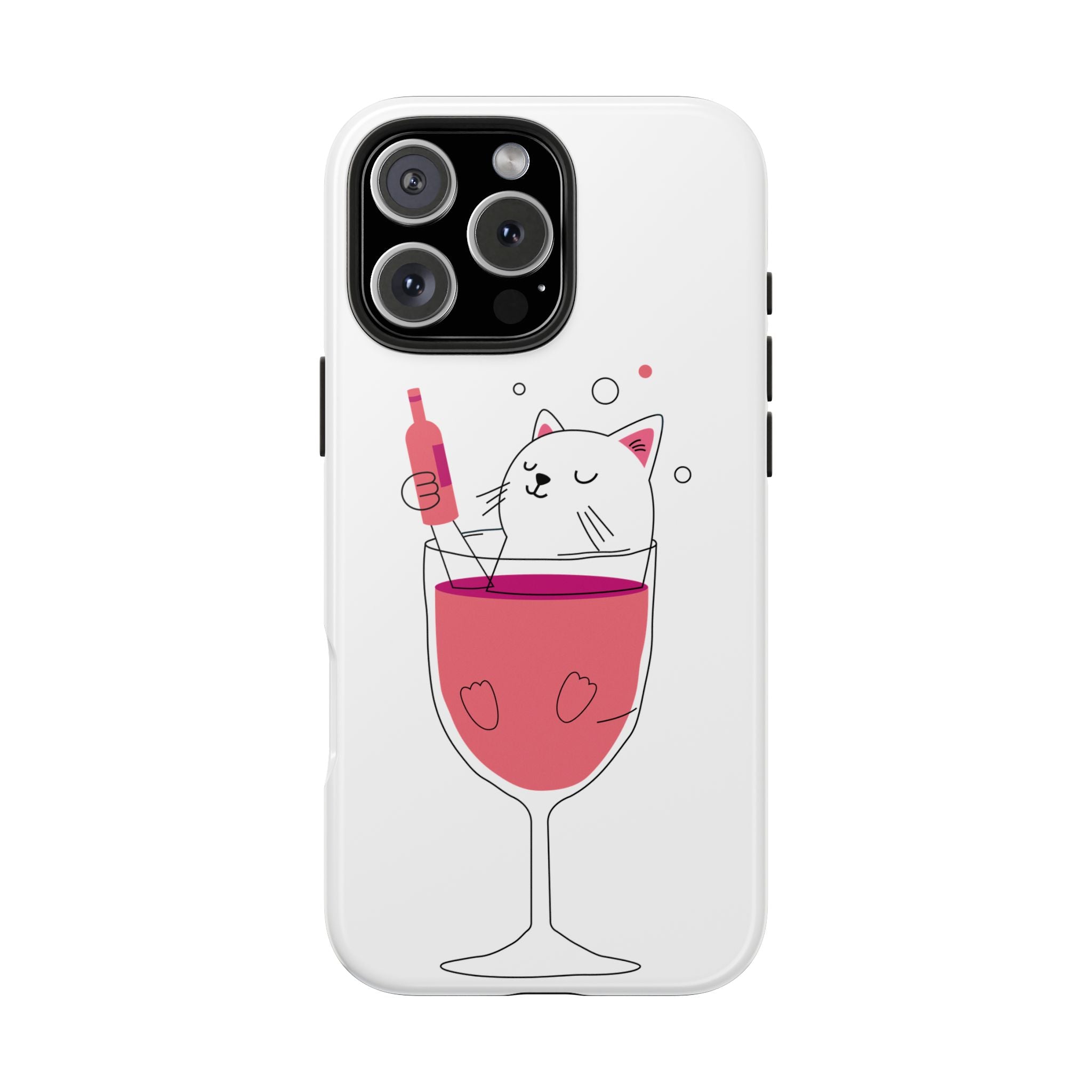 Cat Wine Phone Case — Cute Cat in Wine Glass Protective Case