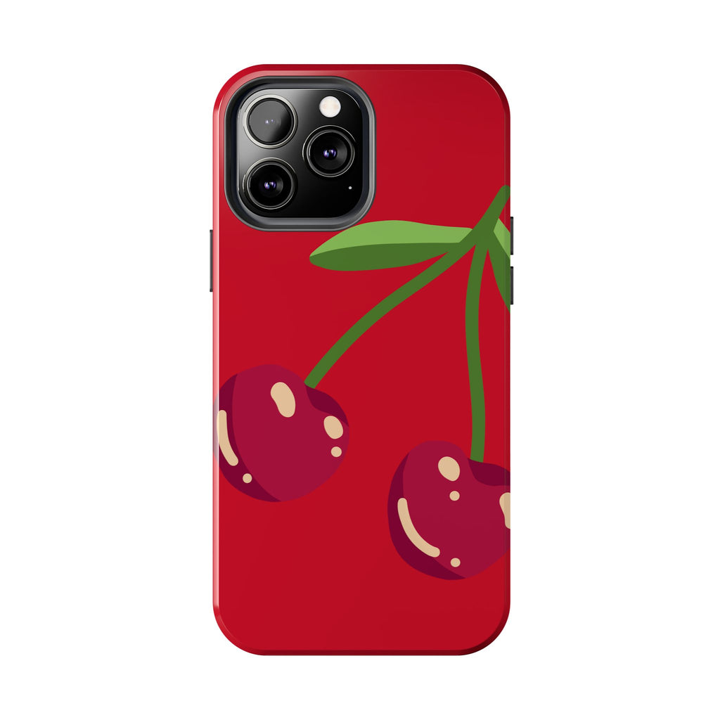 Cherry Red Tough Phone Case — Cute Retro Fruit iPhone Case