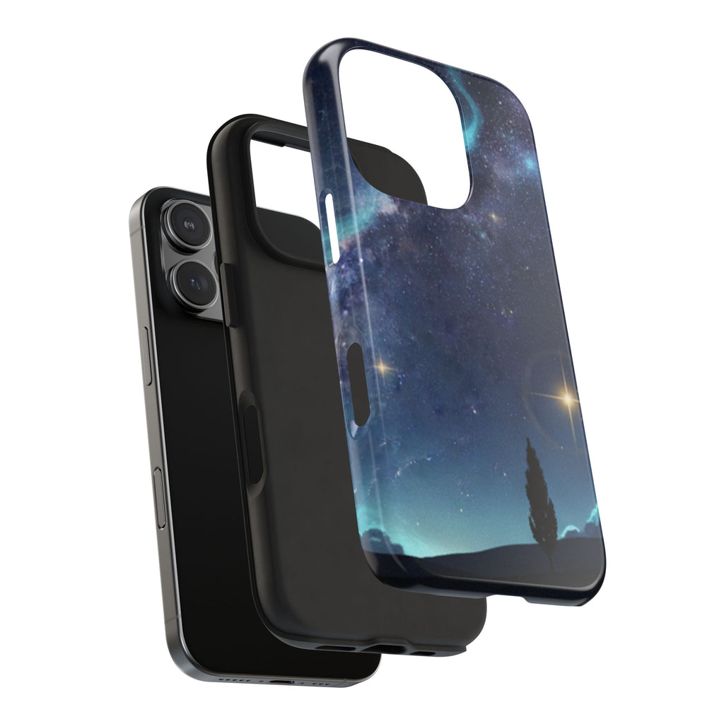 Galaxy Night Sky Tough Phone Case — Starry Landscape Protective Phone Cover