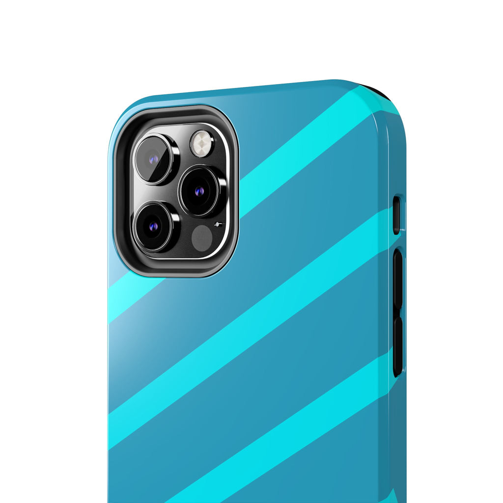 Tough Phone Case — Blue Diagonal Stripe Shockproof Cover