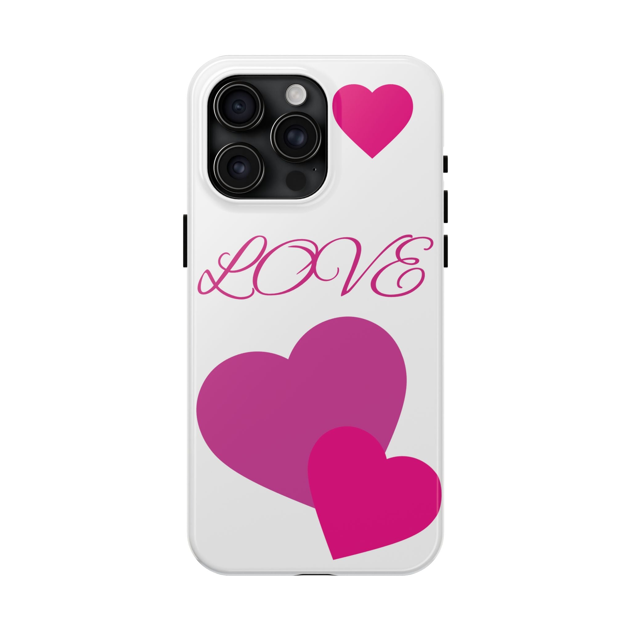 Love Heart Tough Phone Case — Pink Hearts Protective Phone Cover
