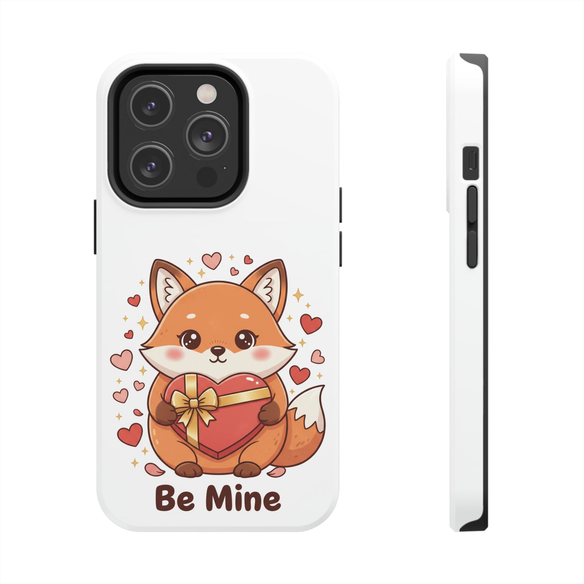 Phone Case — Cute Valentine Fox 'Be Mine' Protective Tough Case