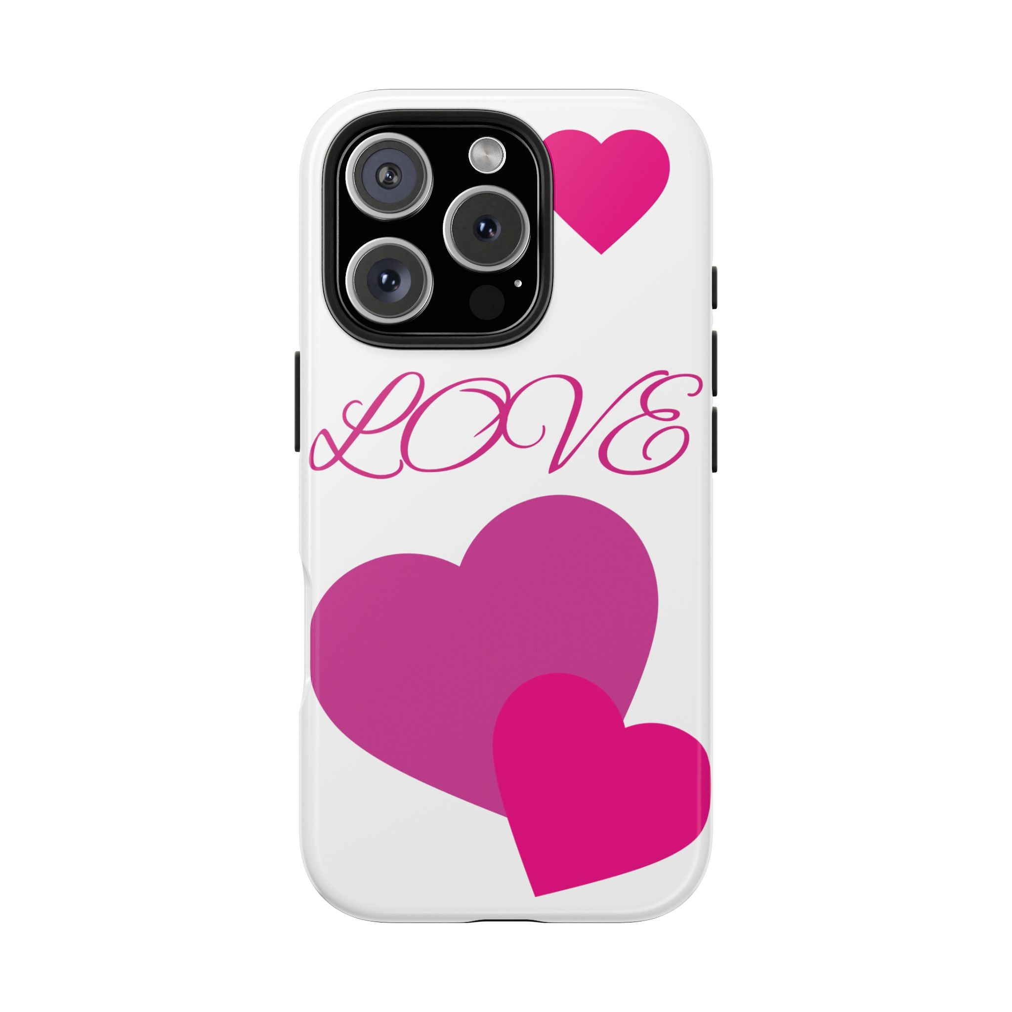 Love Heart Tough Phone Case — Pink Hearts Protective Phone Cover
