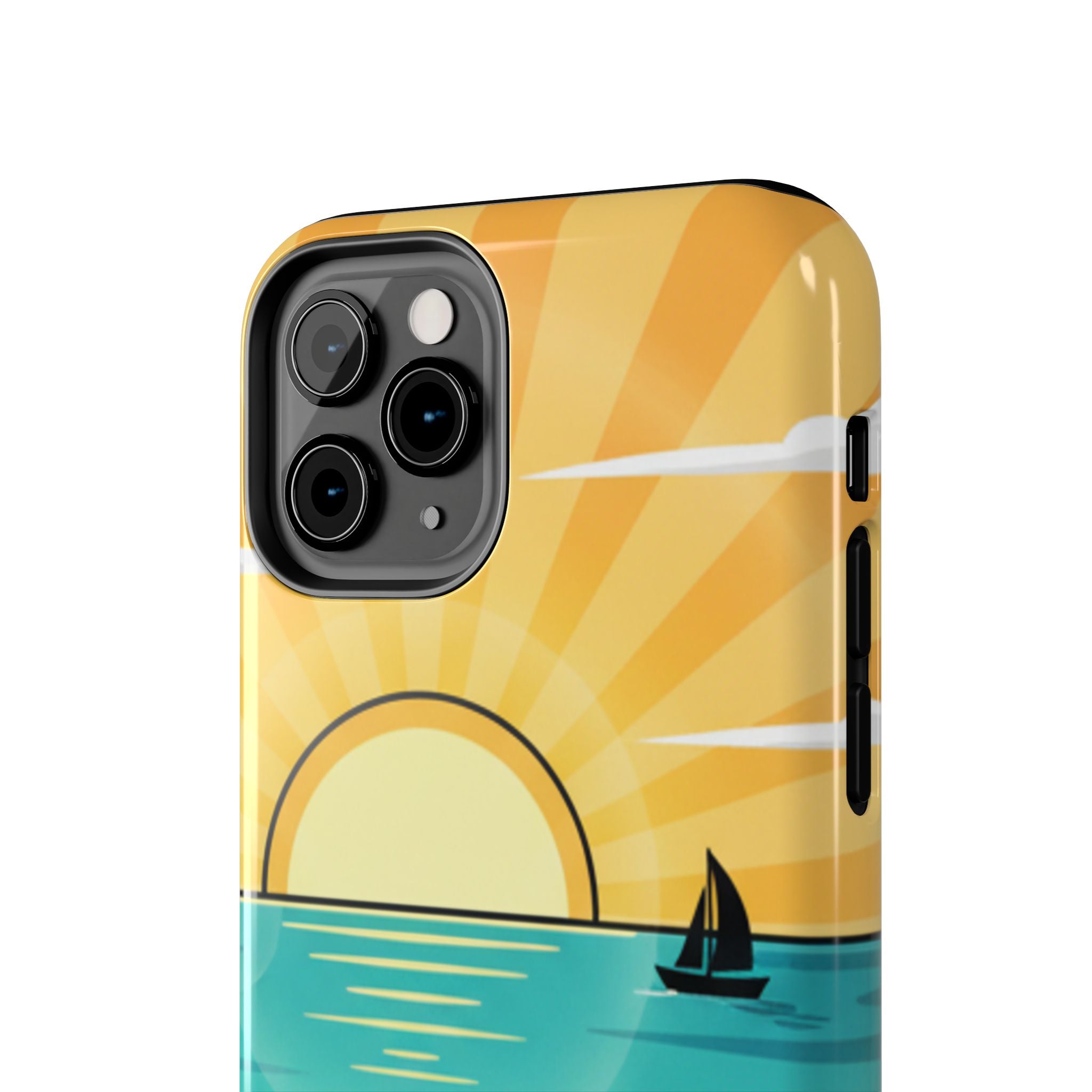 Tough Phone Case — Sunset Beach Sailboat Design