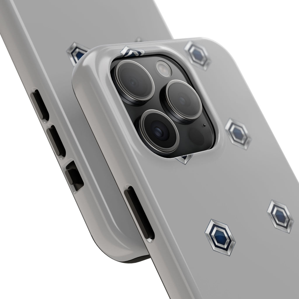 Tough Phone Case — Minimal Hex Rivet Armor (Gray)