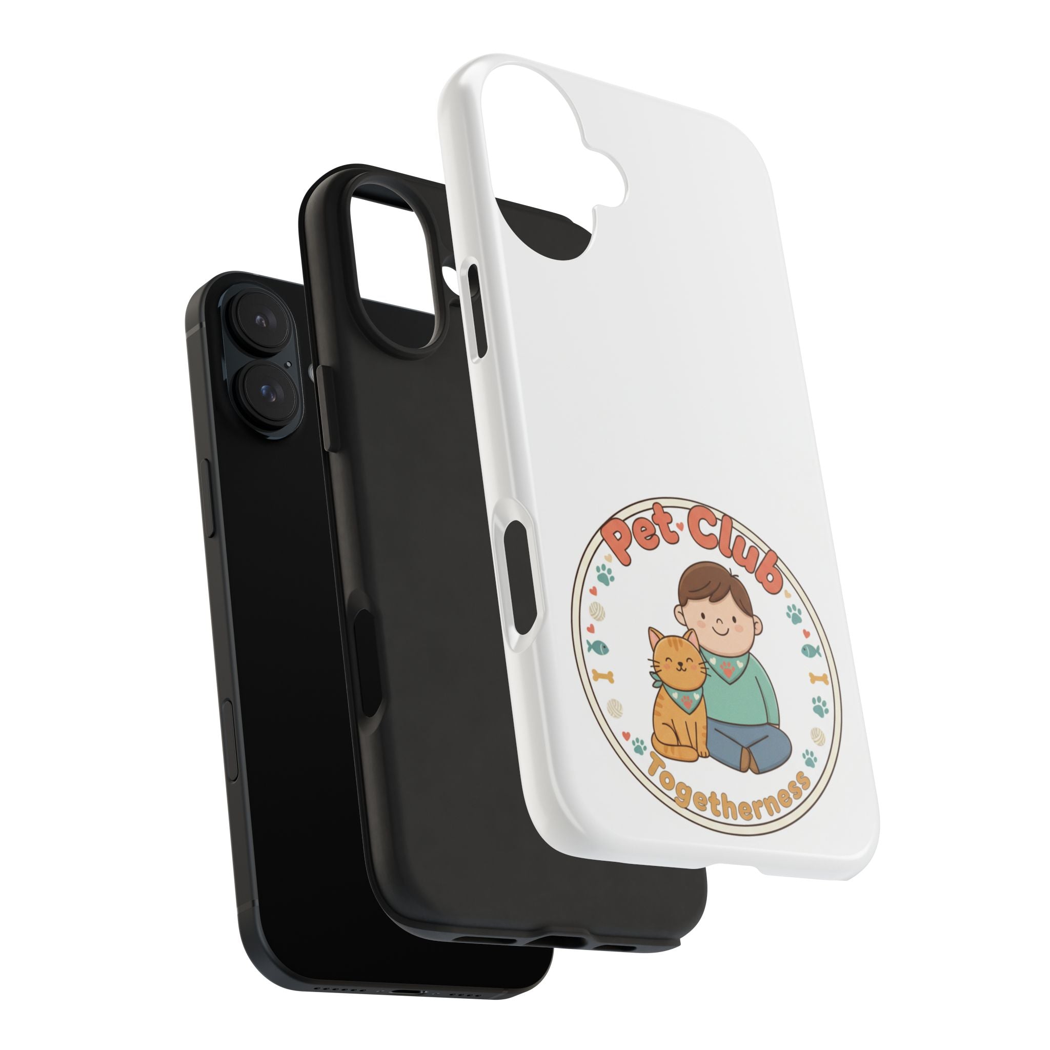 Pet Club Tough Phone Case — Cute Boy & Cat Illustration, "Togetherness" Design