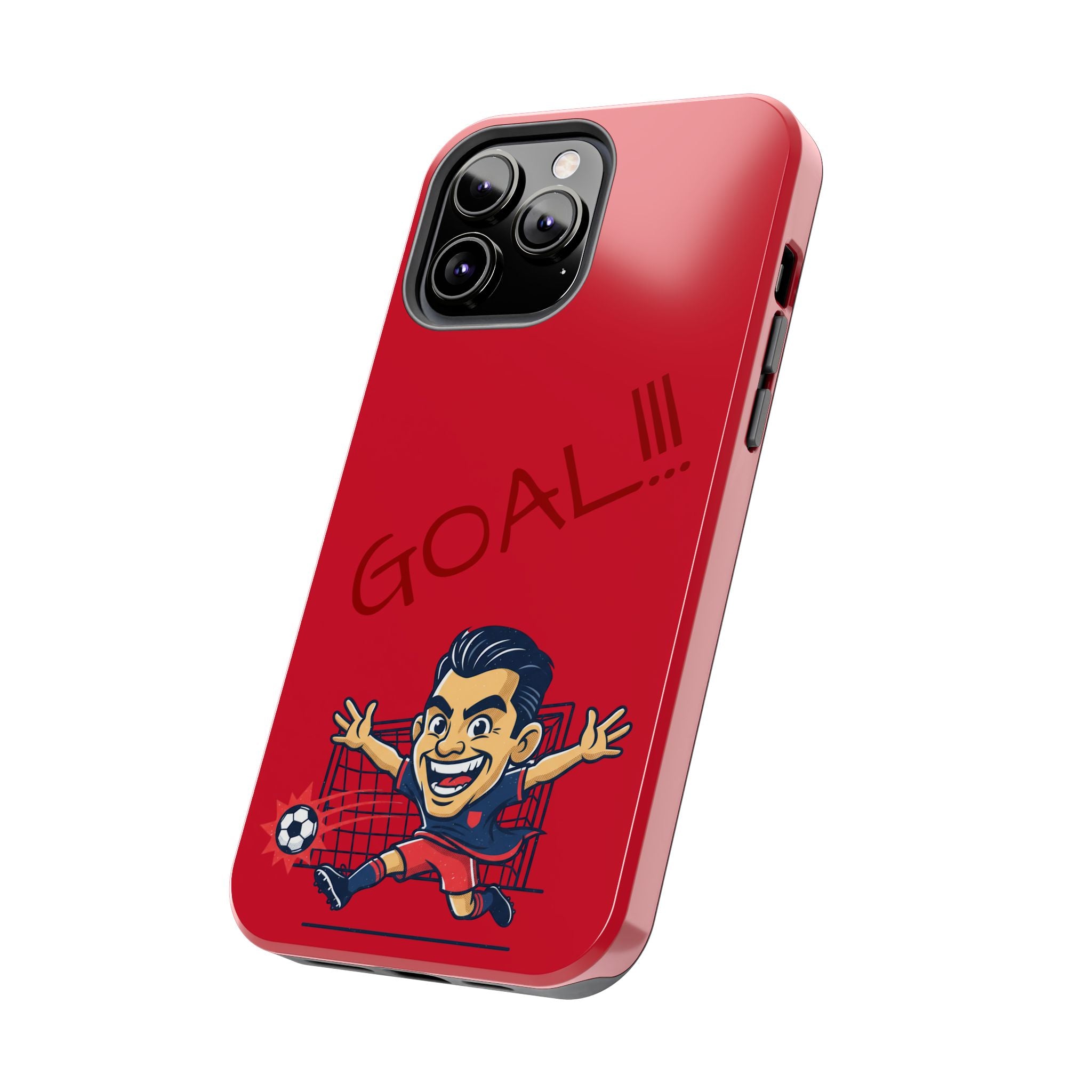 Phone Case — 'GOAL!!!' Cartoon Soccer Player Tough Protective Case
