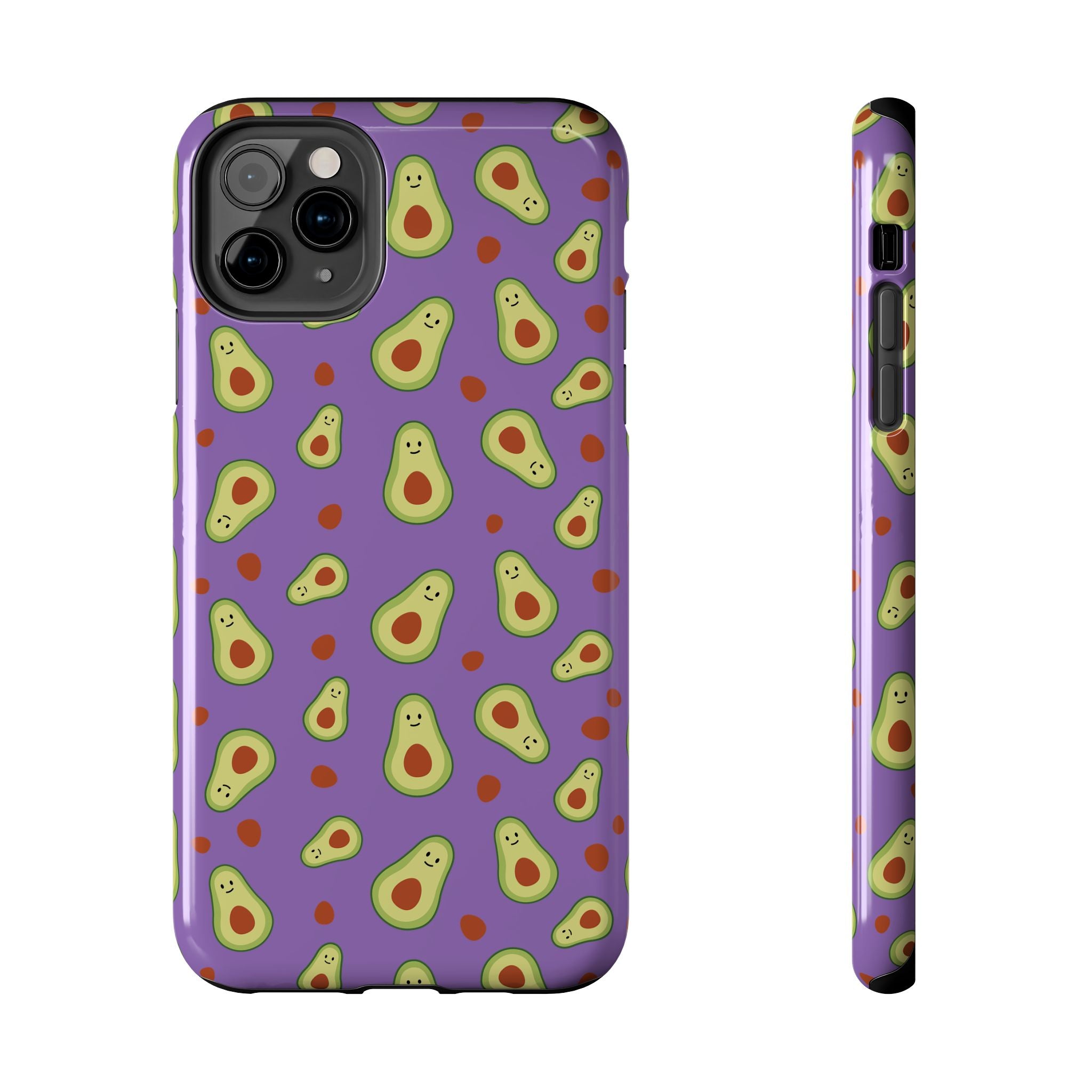 Avocado Pattern Tough Phone Case — Cute Purple Avocado Phone Cover
