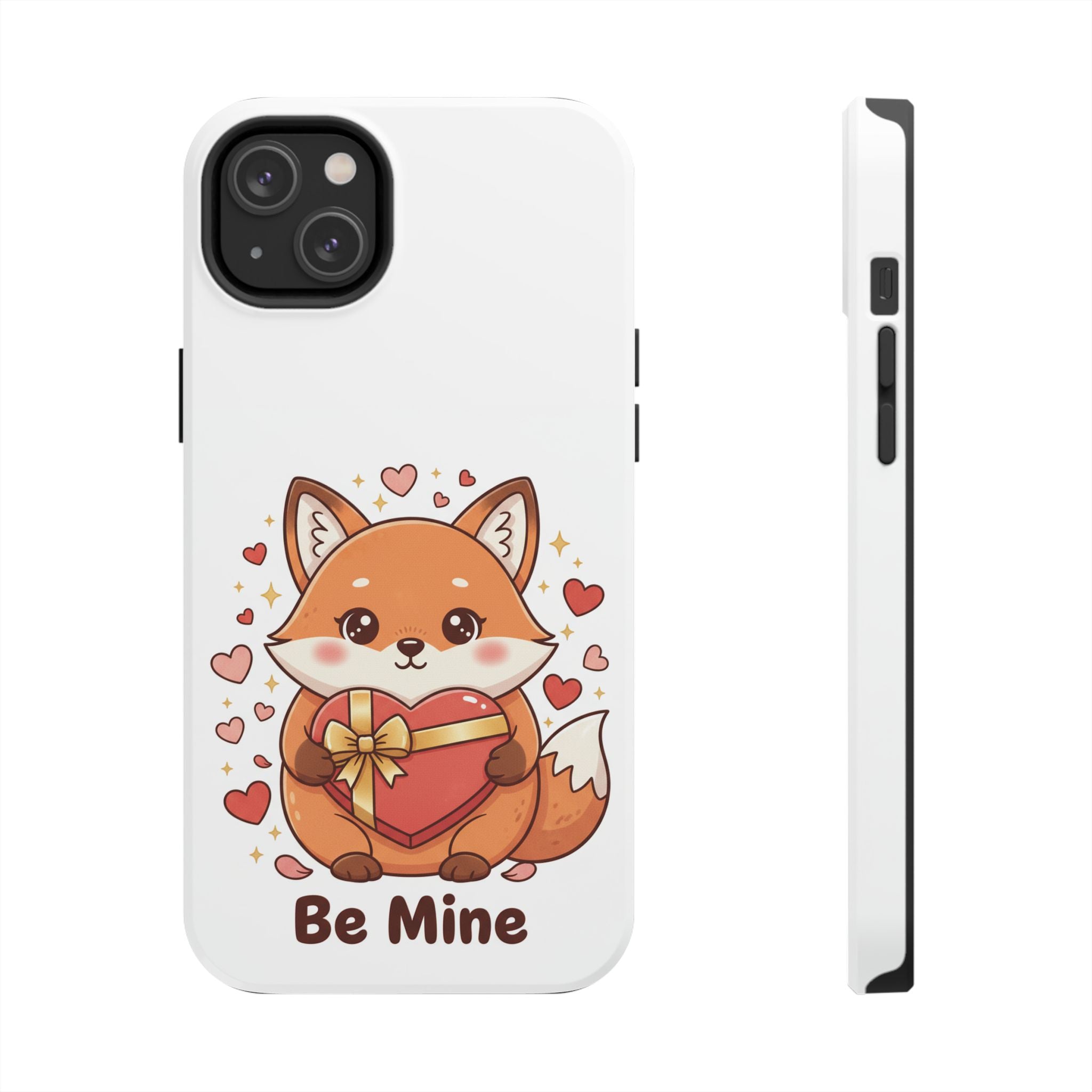 Phone Case — Cute Valentine Fox 'Be Mine' Protective Tough Case