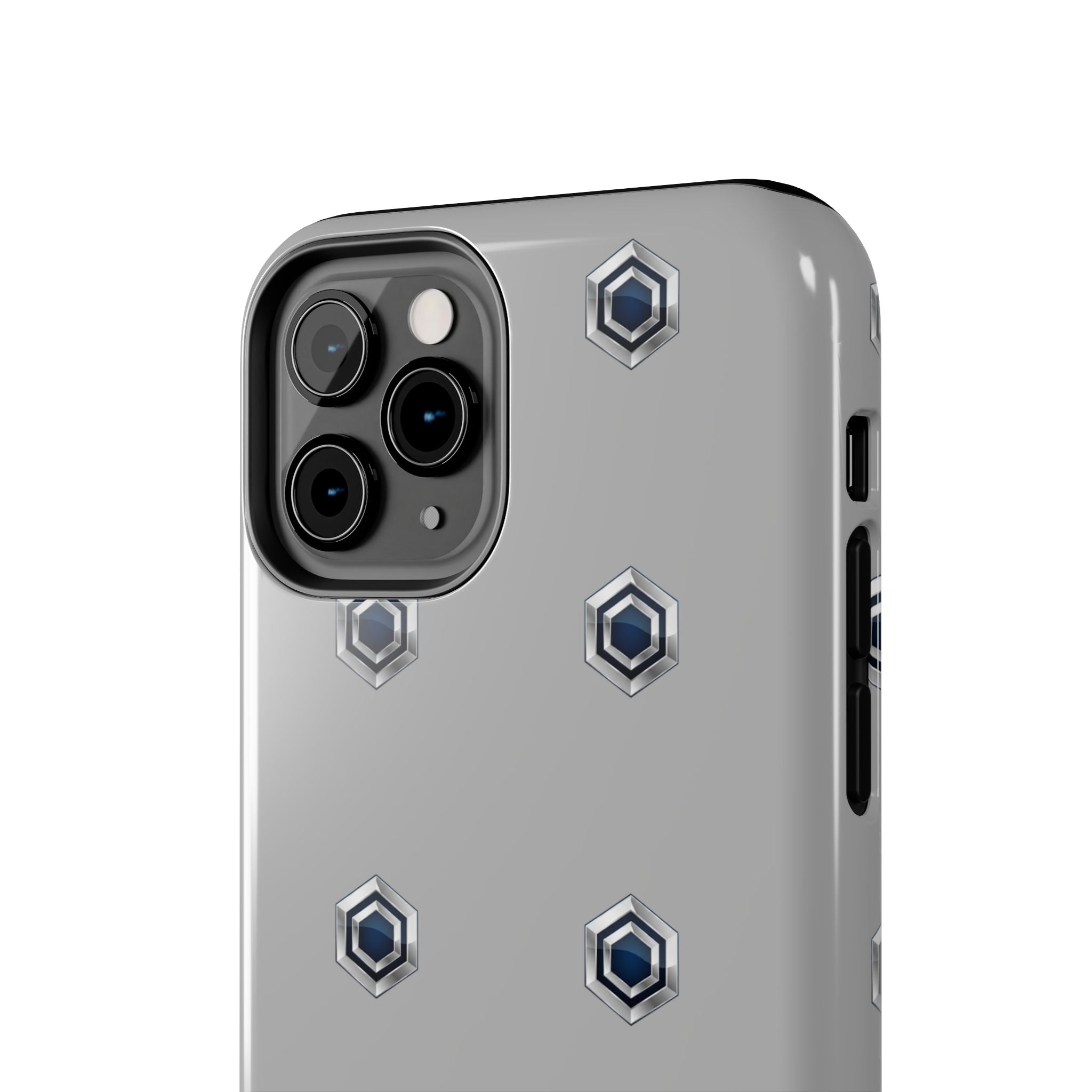 Tough Phone Case — Minimal Hex Rivet Armor (Gray)