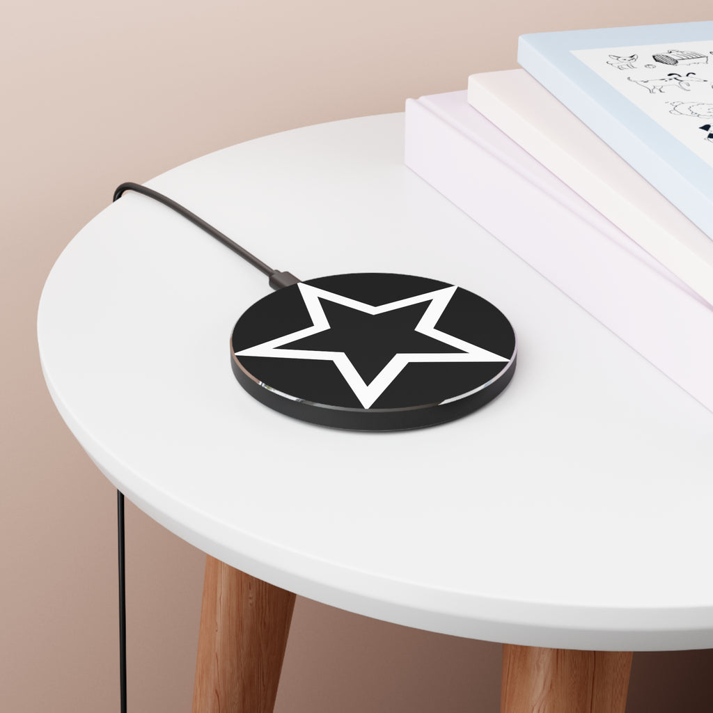 Wireless Charger — Minimal Black Star Qi Pad