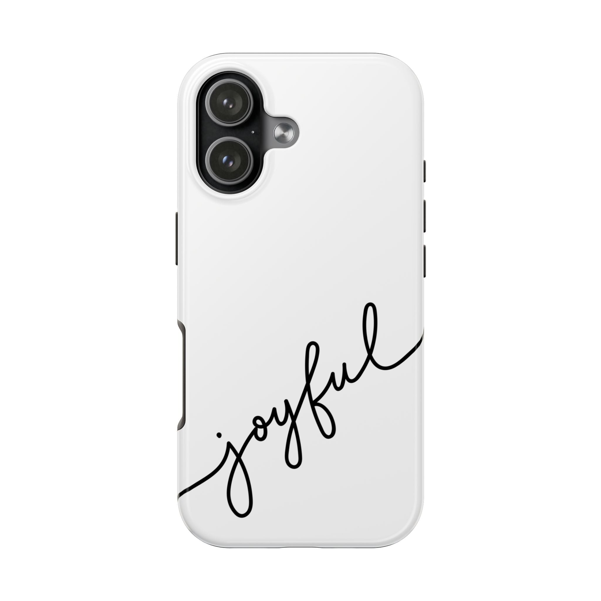 Joyful Tough Phone Case — Minimal Script Protective Phone Cover