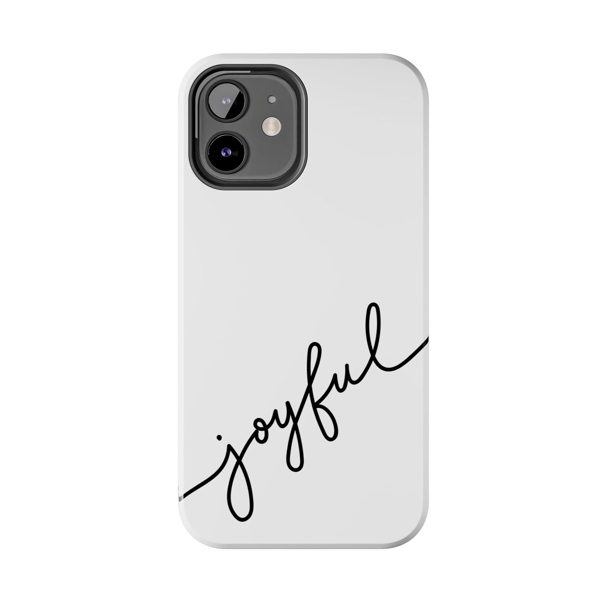 Joyful Tough Phone Case — Minimal Script Protective Phone Cover