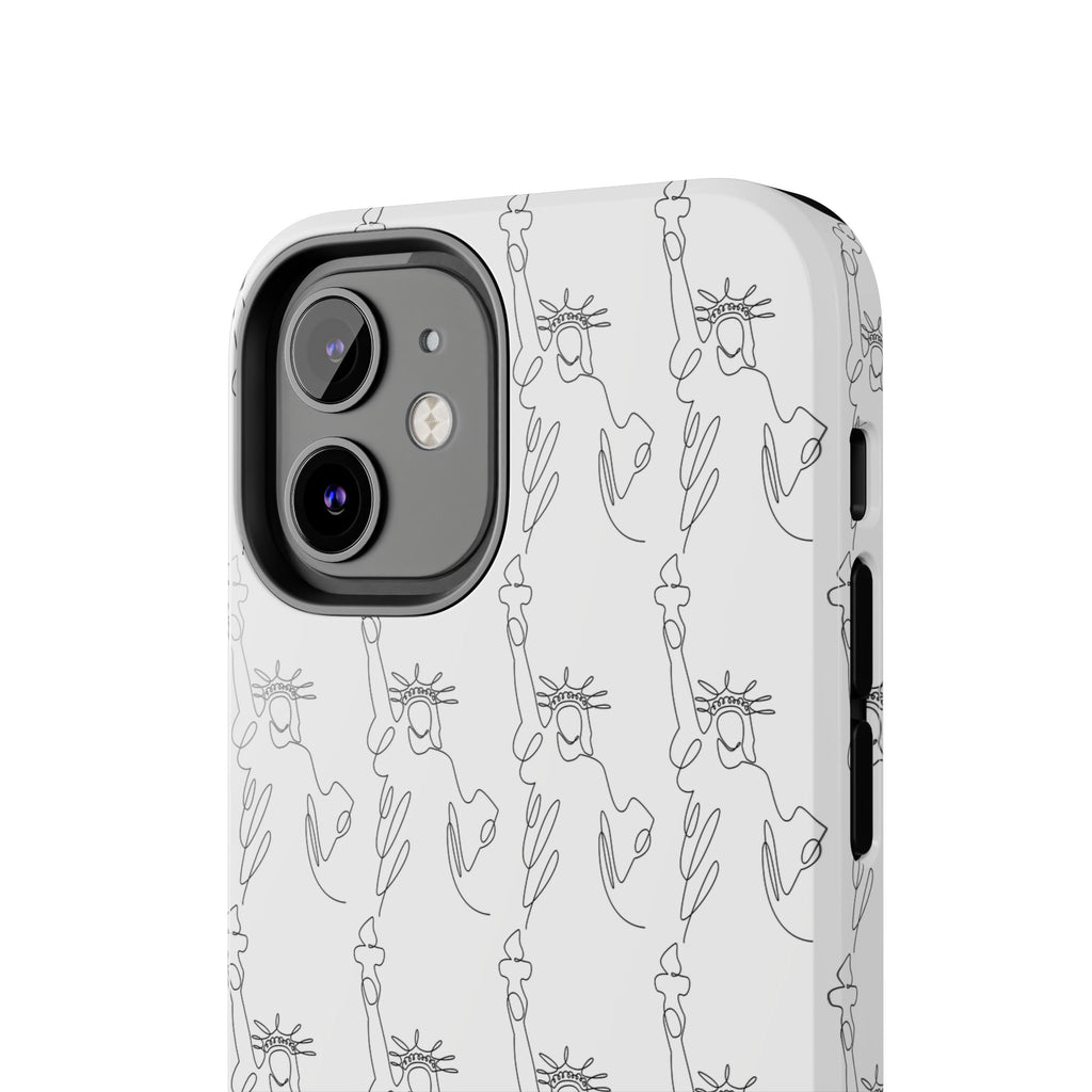 Statue of Liberty Sketch Tough Phone Case — Minimal Patriotic iPhone Cover