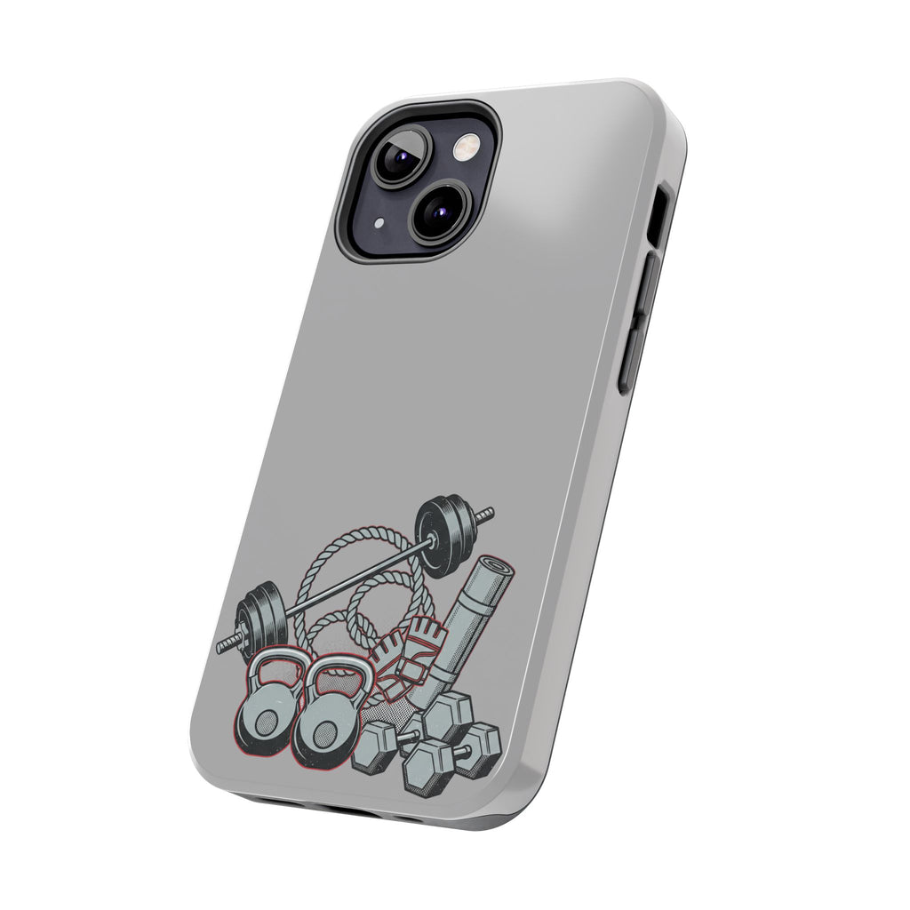 Fitness Gear Tough Phone Case — Dumbbells, Kettlebells & Jump Rope Design