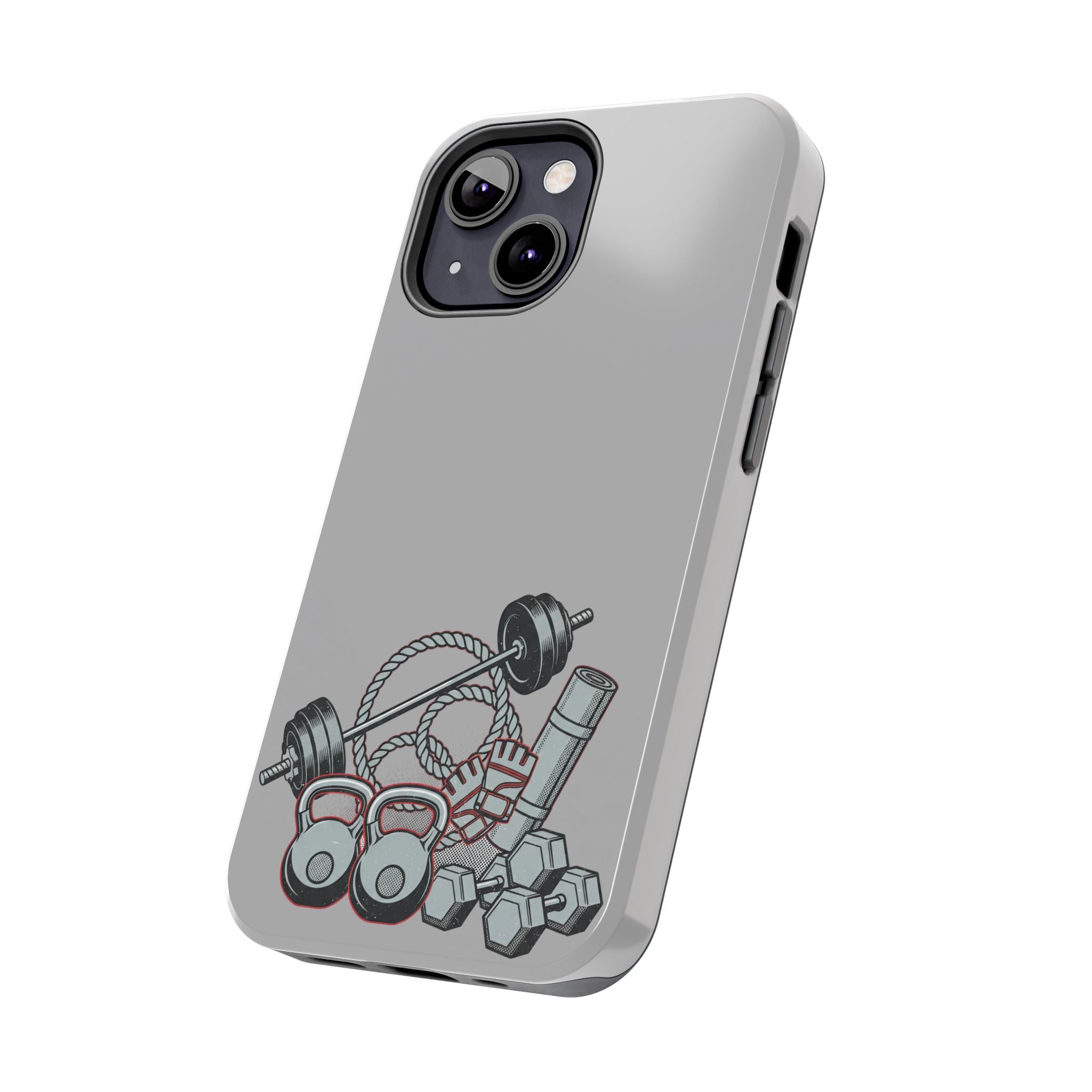 Fitness Gear Tough Phone Case — Dumbbells, Kettlebells & Jump Rope Design