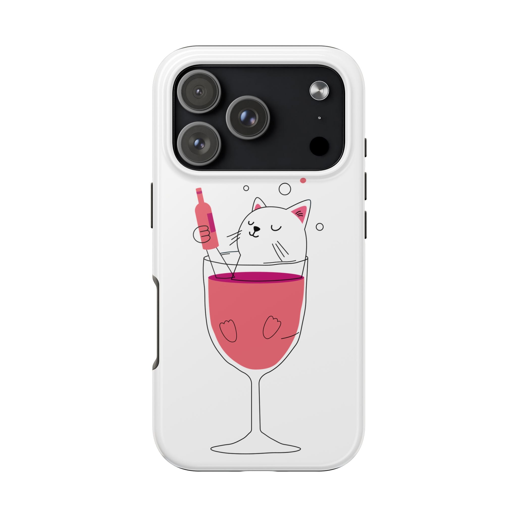 Cat Wine Phone Case — Cute Cat in Wine Glass Protective Case