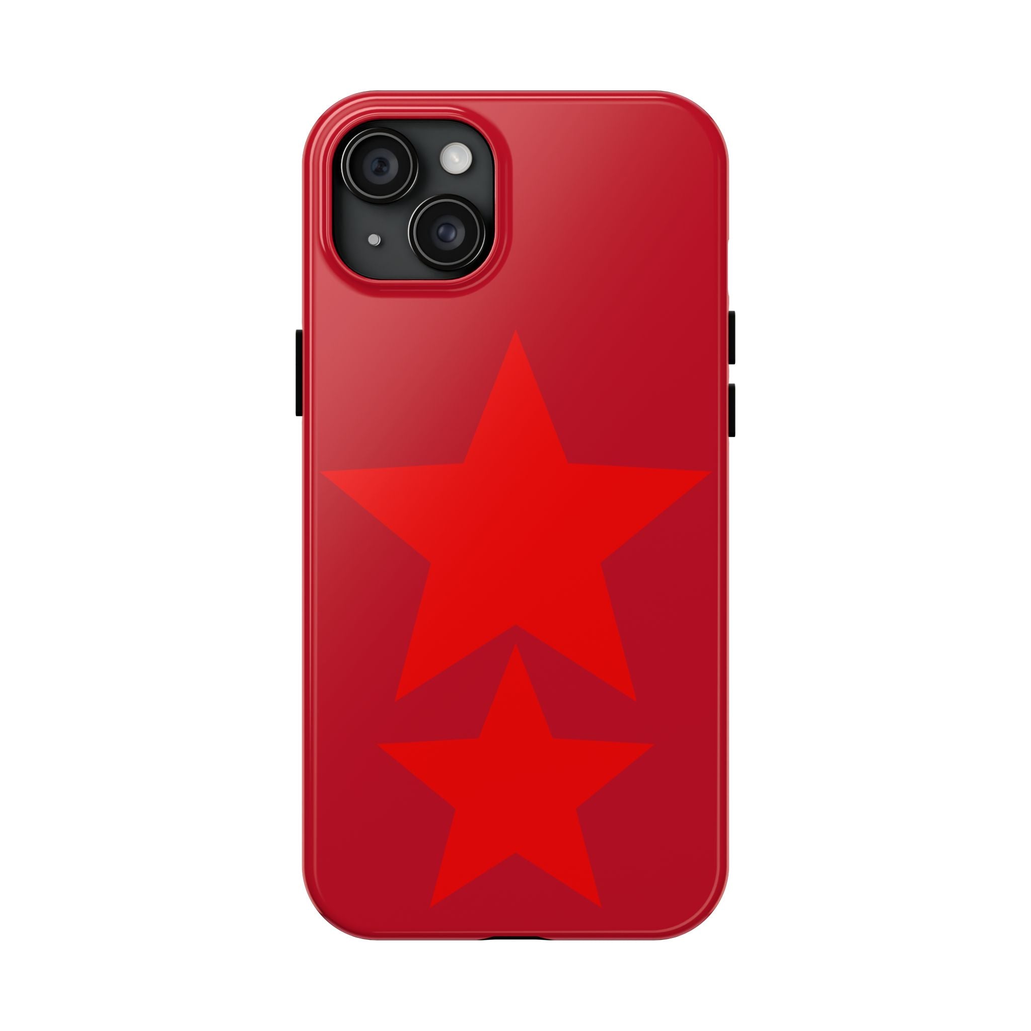 Red Star Tough Phone Case — Dual-Star Protective iPhone Cover