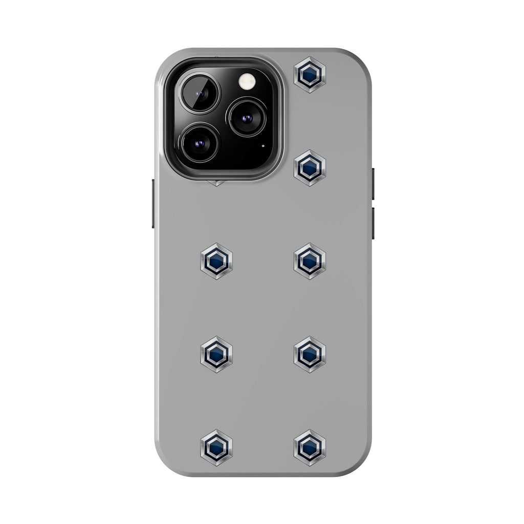 Tough Phone Case — Minimal Hex Rivet Armor (Gray)