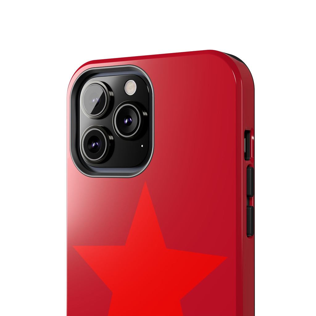 Red Star Tough Phone Case — Dual-Star Protective iPhone Cover