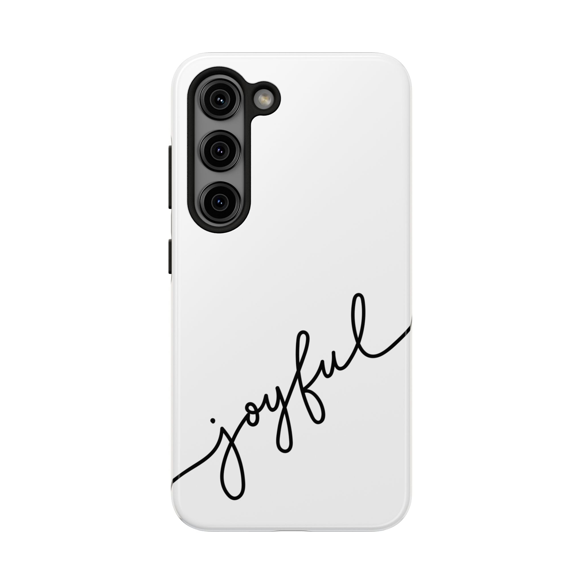Joyful Tough Phone Case — Minimal Script Protective Phone Cover