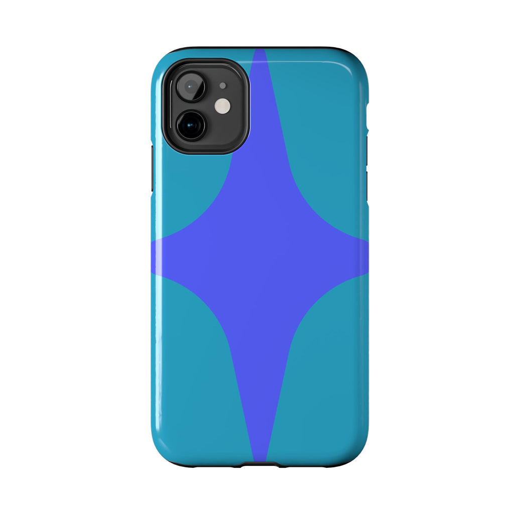 Teal & Indigo Starburst Tough Phone Case — Durable Protective Phone Case