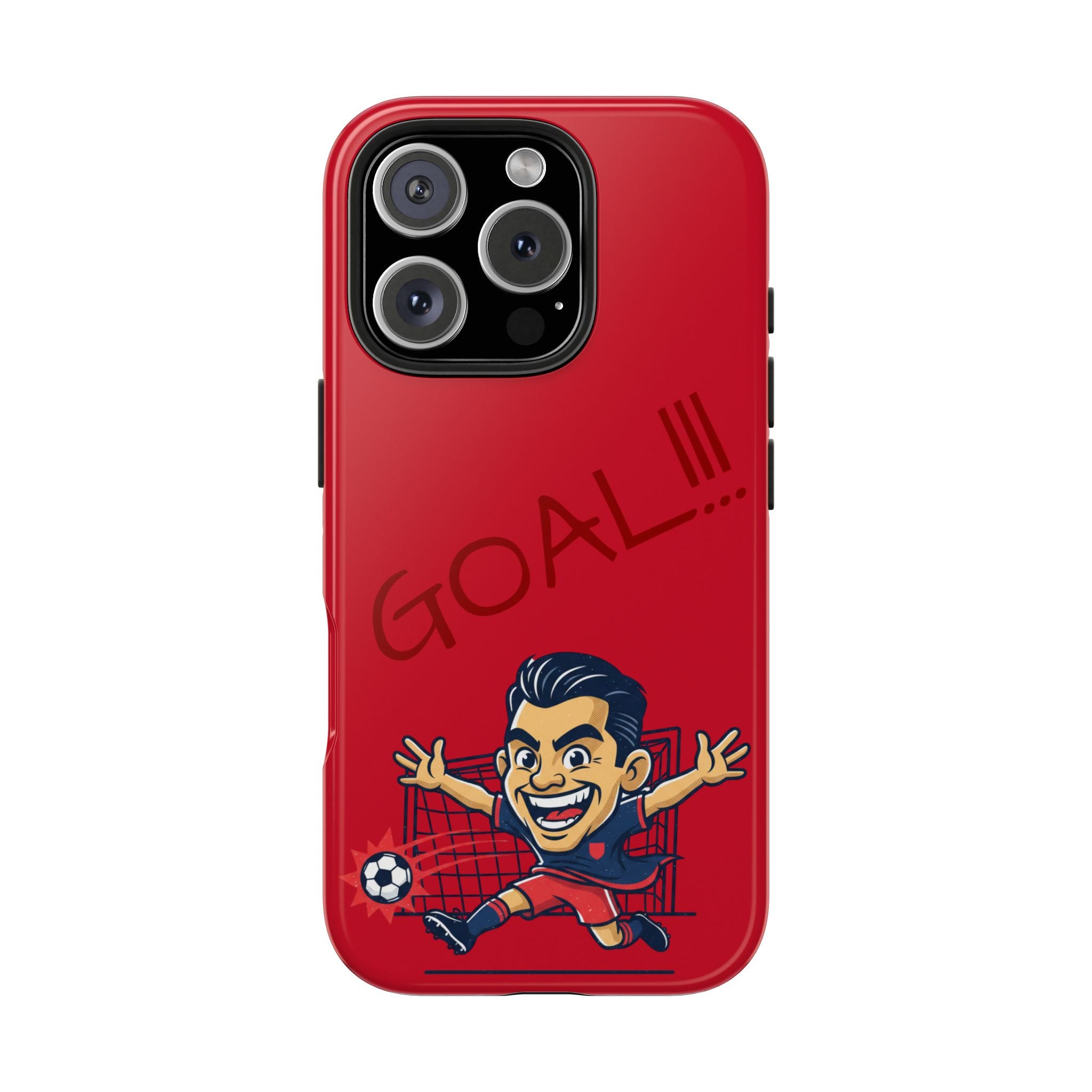 Phone Case — 'GOAL!!!' Cartoon Soccer Player Tough Protective Case